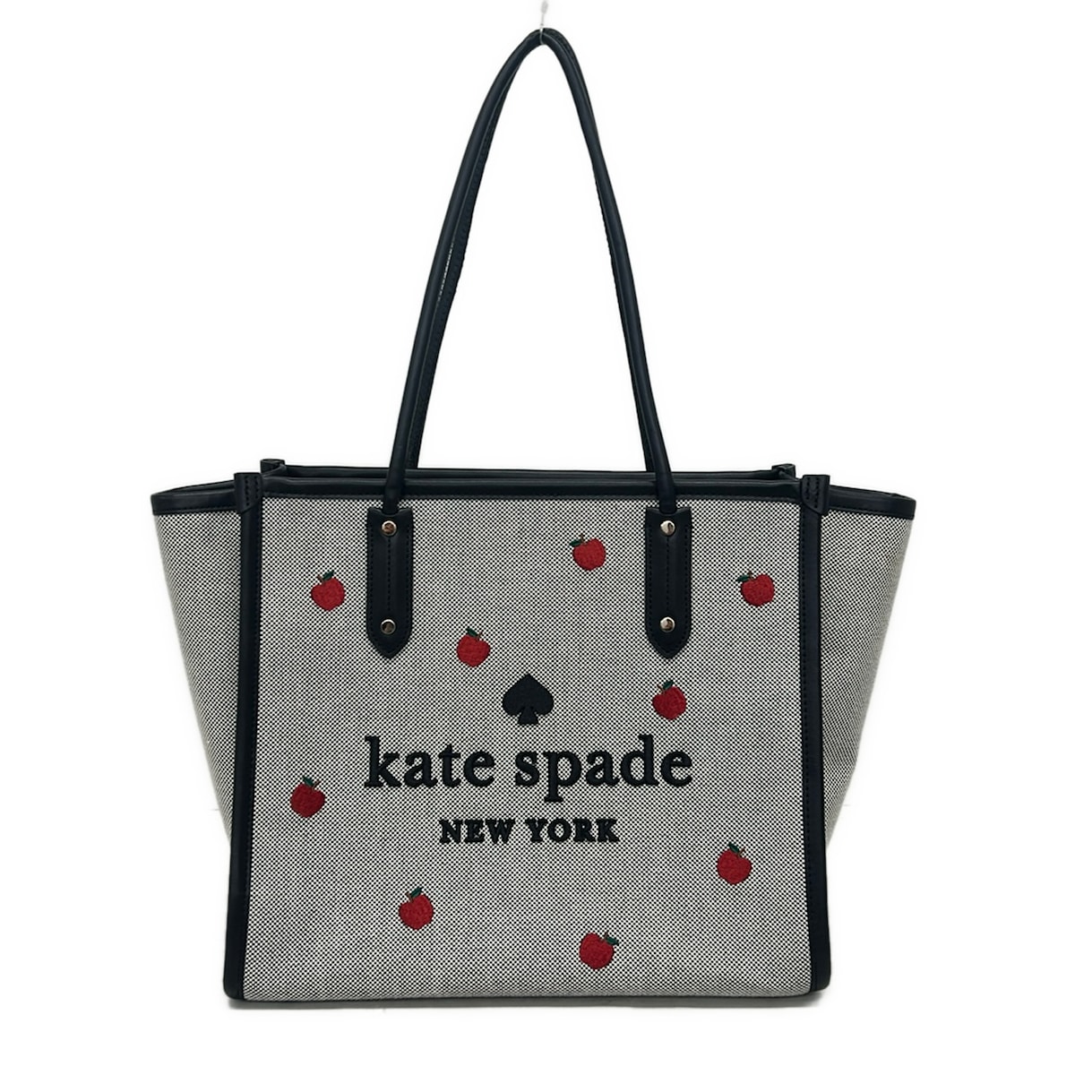 【新着】【中古】Kate spade(ケイトスペード) ショルダーバッグ りんごの木/刺しゅう 薄墨色×黒×マルチ なめし革
