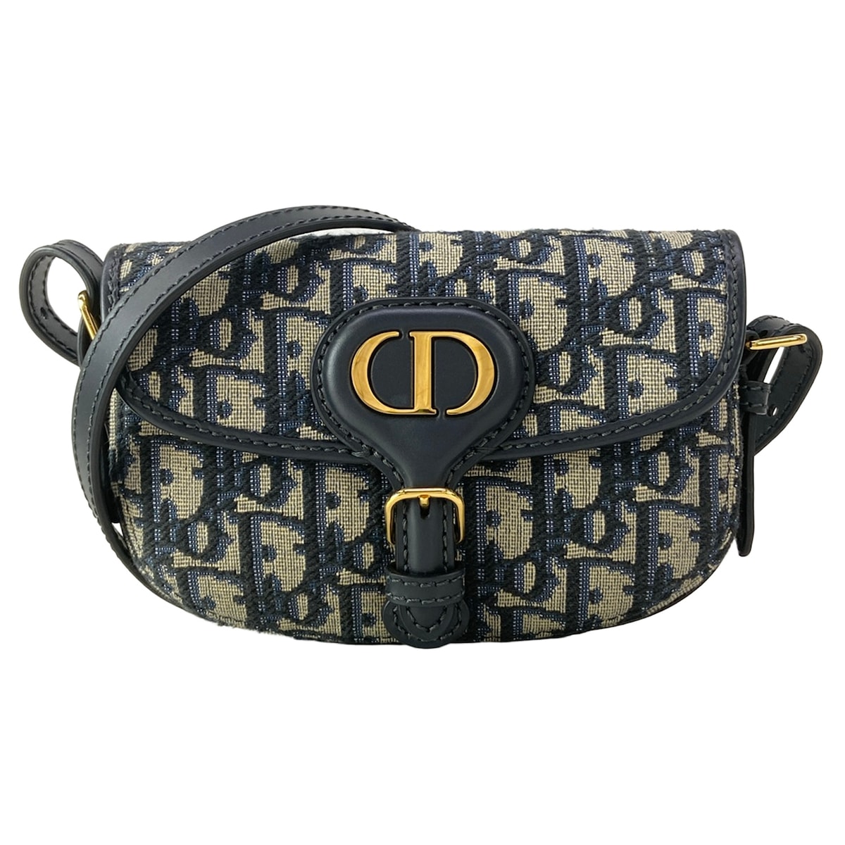 【新着】【中古】DIOR/ChristianDior(クリスチャンディオール/ディオール) ディオールボビー ミニ御徒面子 ショルダーバッグ 薄墨色×ダークネイビー×マルチ なめし革