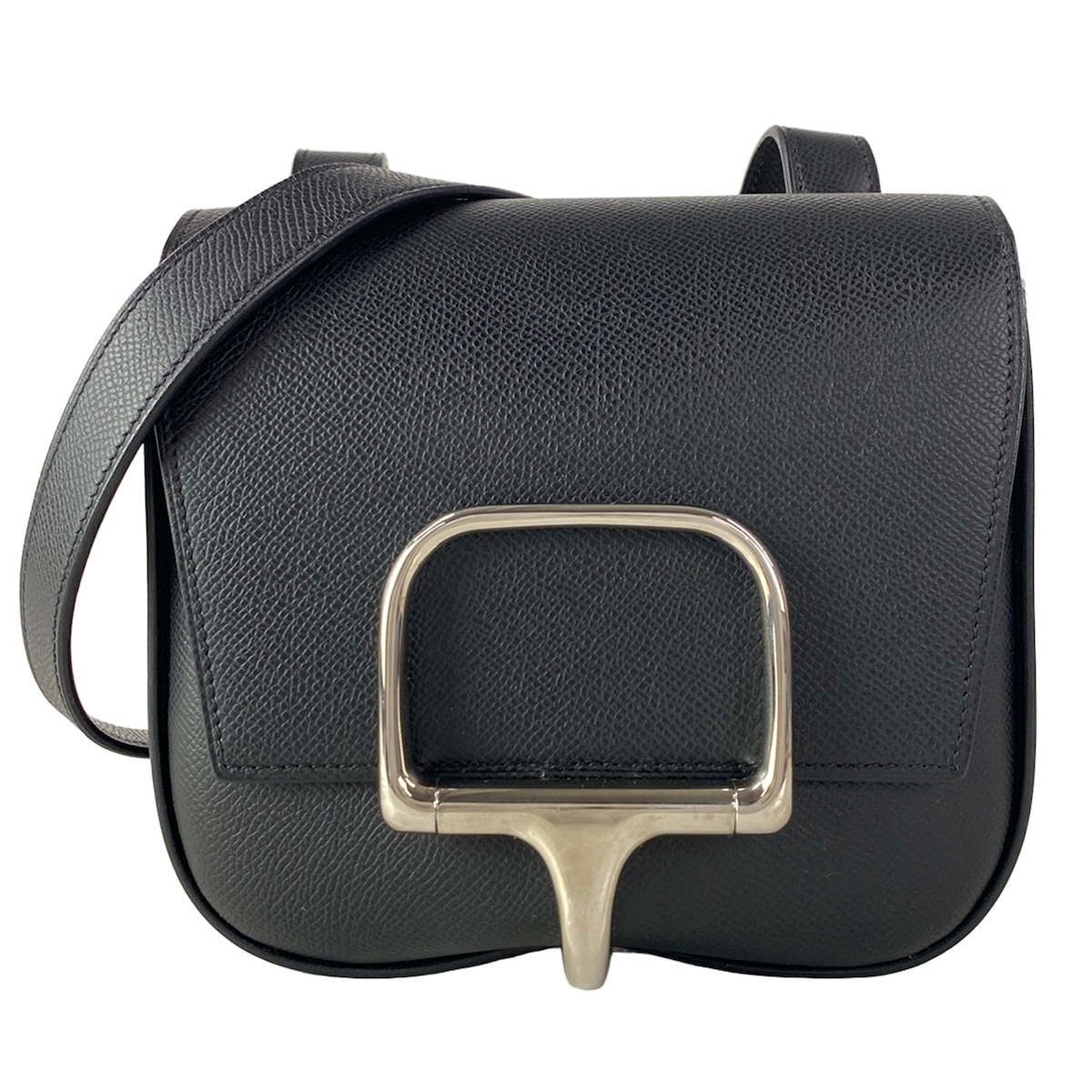 【新着】【中古】HERMES(エルメス) デッラ カヴァッレリア ミニ ショルダーバッグ しろがね色金具 黒
