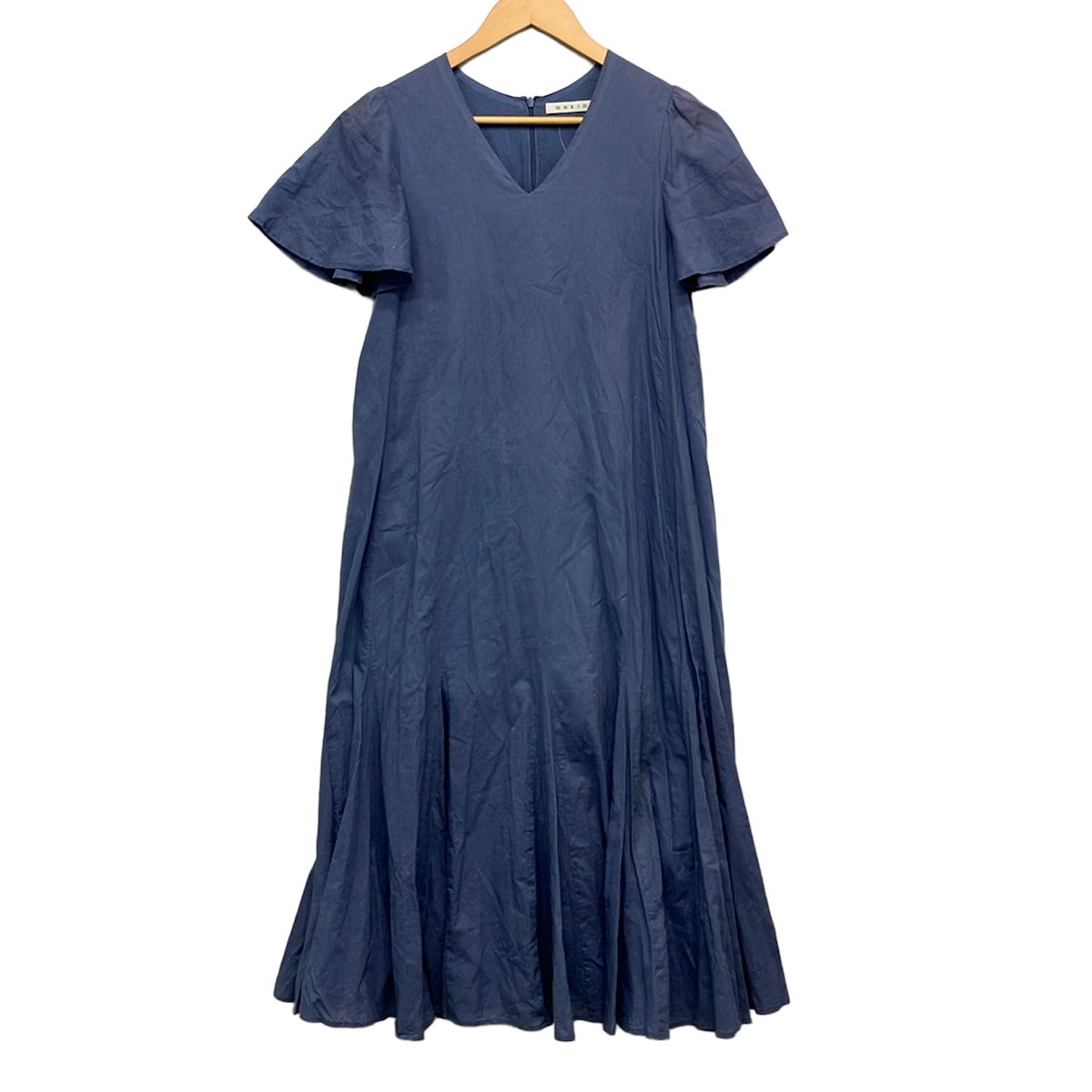 【新着】【中古】MARIHA(マリハ) 衣装 Vのど首/半袖/マキシ丈/うしろ側チャック 青色薄墨色