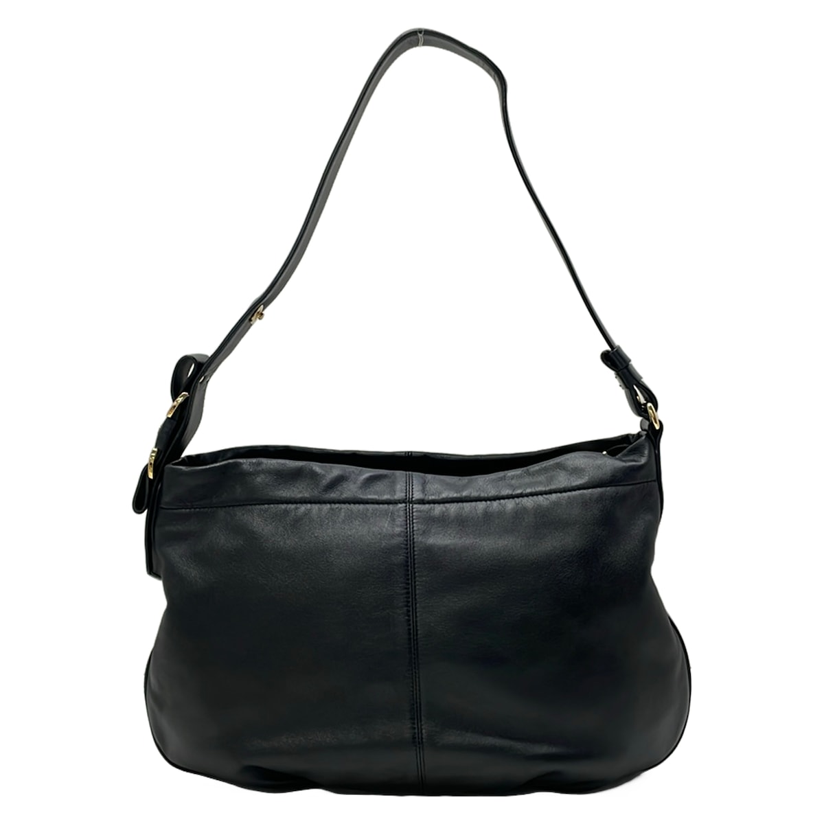 【中古】FERRAGAMO/SalvatoreFerragamo(サルバトーレフェラガモ) ヴァラ ショルダーバッグ 黒 なめし革