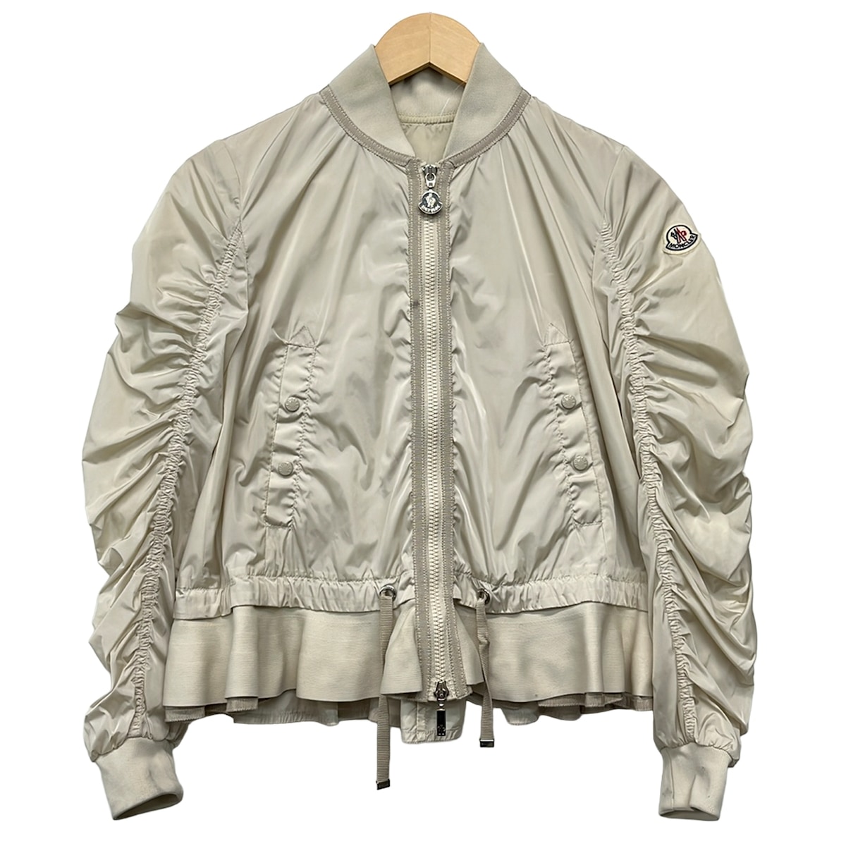 【中古】MONCLER(モンク軌跡) VERHUELL 上衣 長袖/ジップアップ/フラウンス/春/秋 点火装置ベージュ