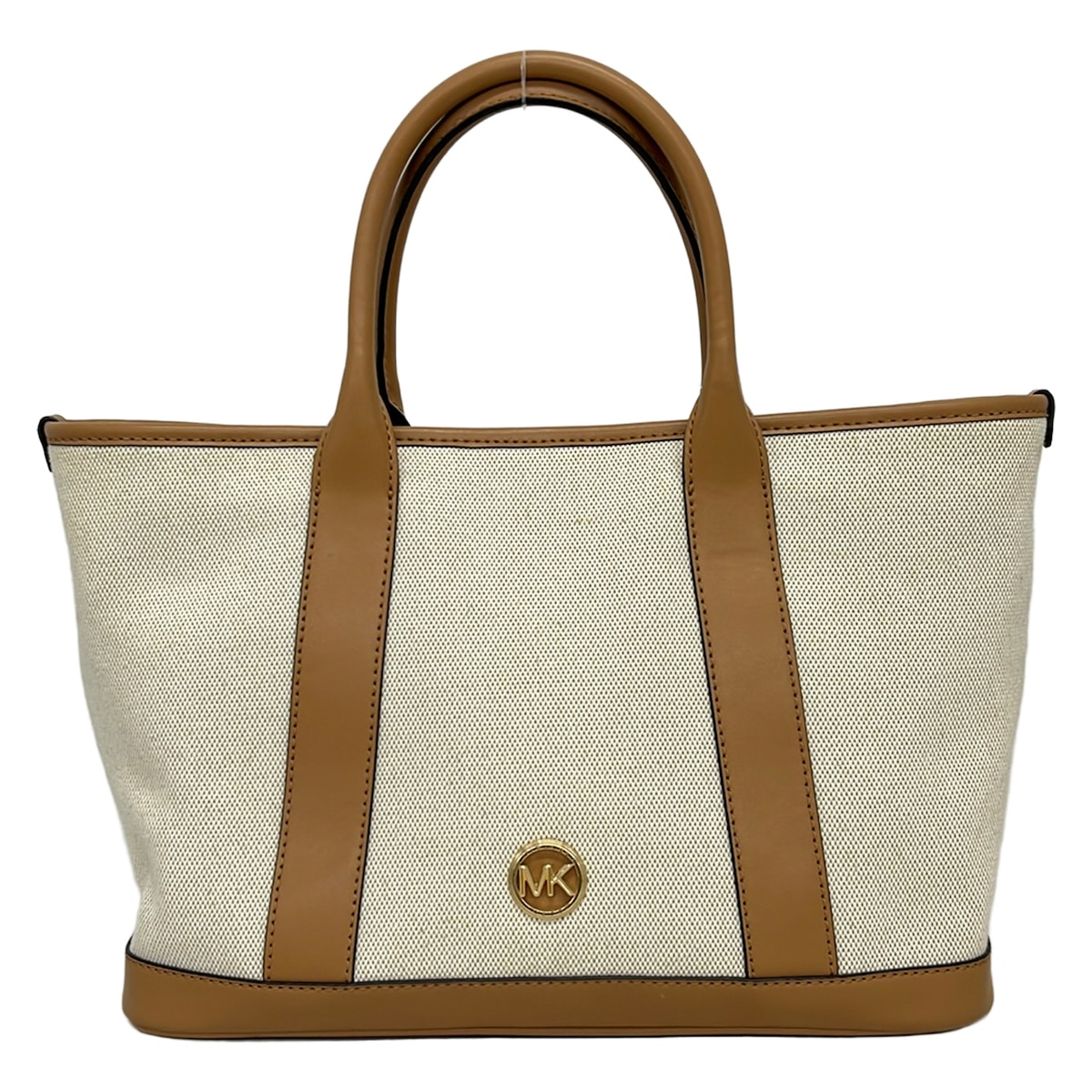 【新着】【中古】MICHAEL KORS(マイケル教科課程) ルイザ トートバッグ 象牙色×ともし火赤銅色 なめし革