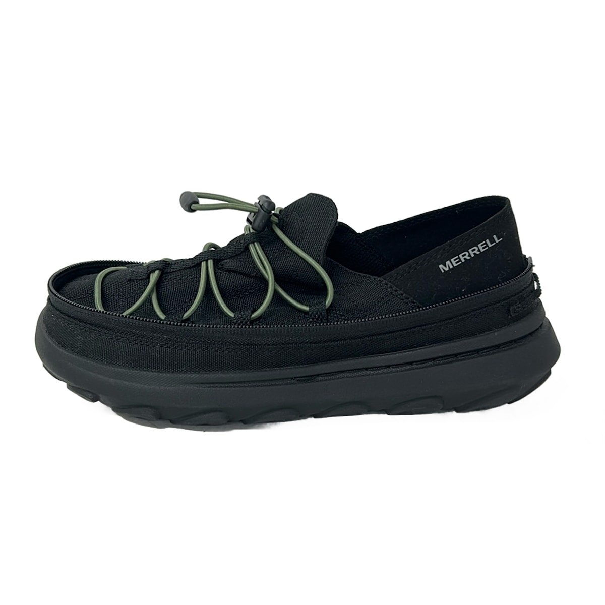 【中古】MERRELL(メレル) かぶり笠 モック 2 パッカブル ジップ オフ スニーカー 黒
