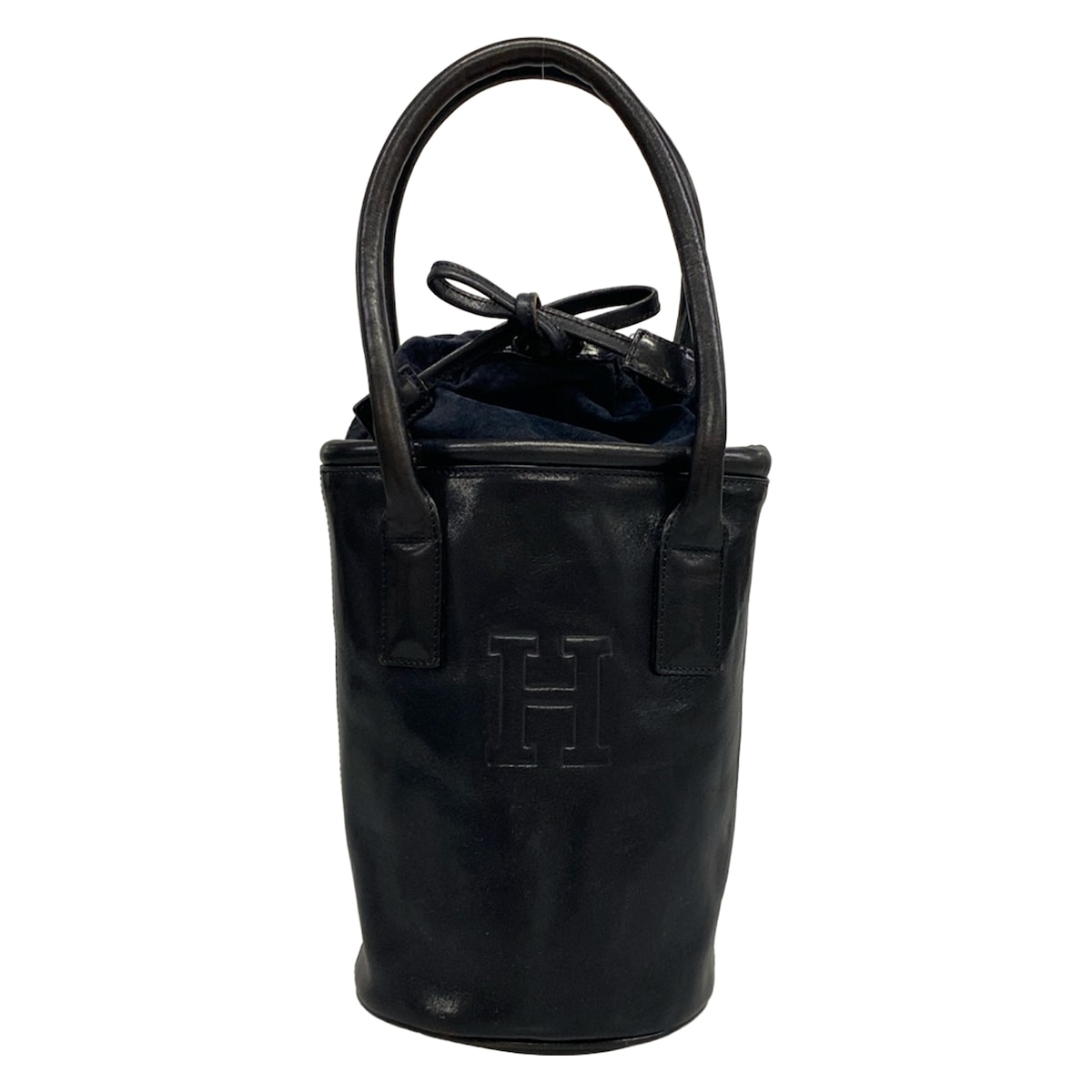 【新着】【中古】HIROFU(ヒロフ) トートバッグ 合切袋型 黒 なめし革