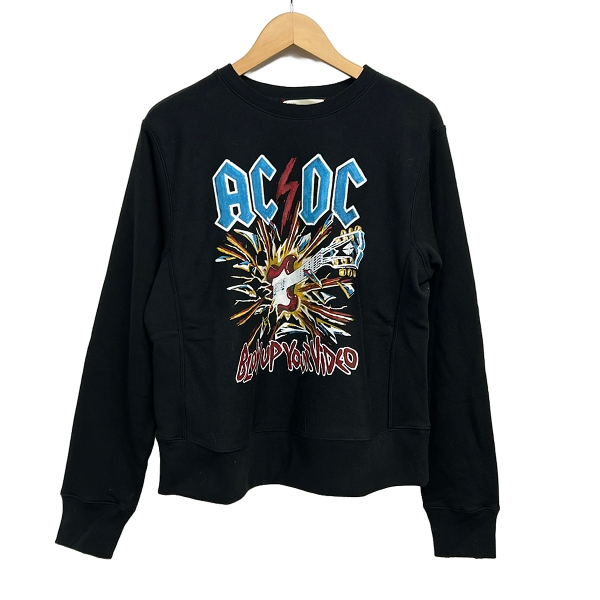 【中古】GUCCI(グッチ) 調教師 長袖 黒×ベージュ×マルチ