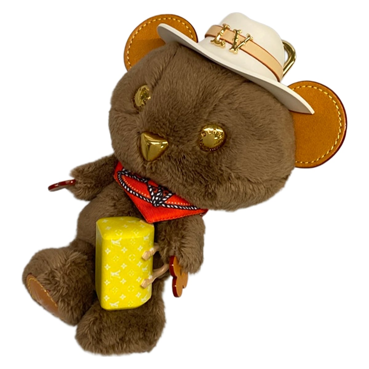 【中古】LOUIS VUITTON(ルイヴィトン) 御徒面子惹きつける・LV ルイ ベア キーホルダー(惹きつける) 赤いこと フェイクファー