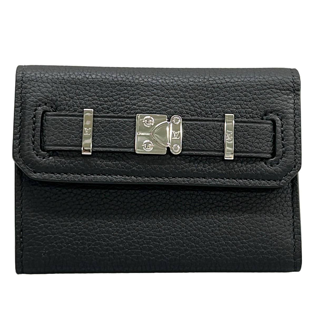 【中古】LOUIS VUITTON(ルイヴィトン) ジョルジュ・ウォレット 3つ折り金入れ 黒いこと なめし革、牛皮