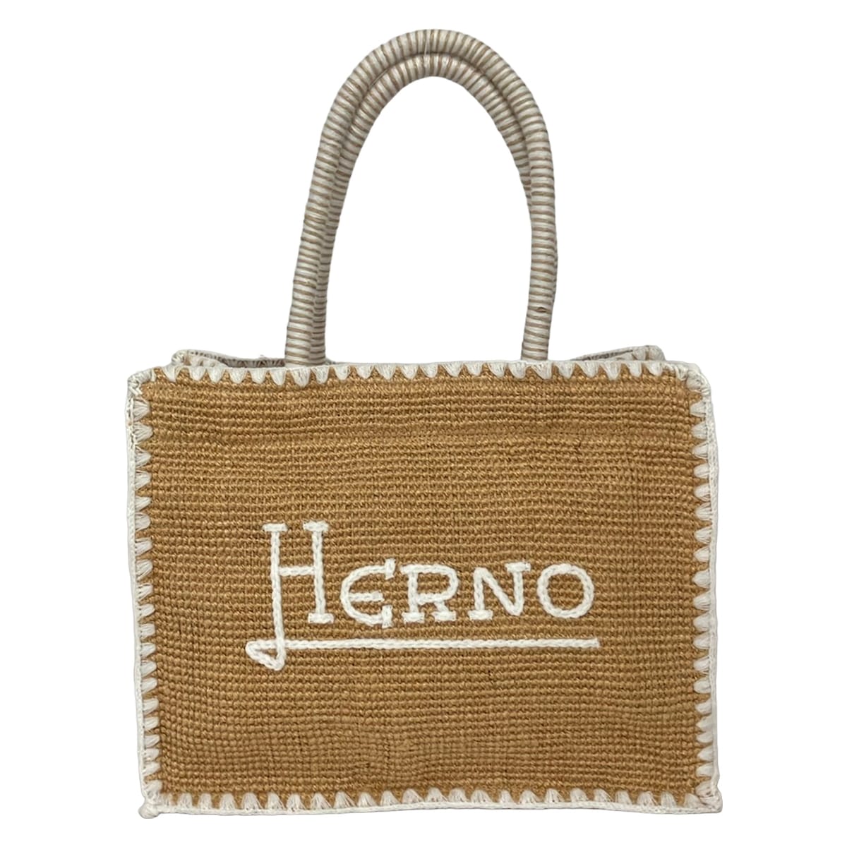 【新着】【中古】HERNO(地獄ノ) ハンドバック 赤銅色×白