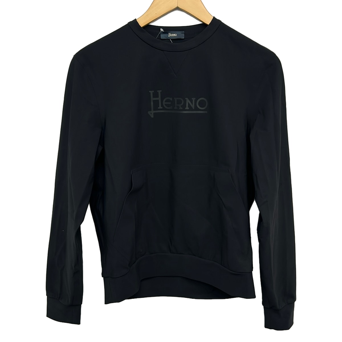 【中古】HERNO(地獄ノ) 長袖カットソー 労働者の一団のど首 黒