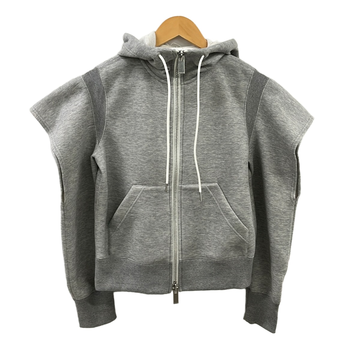 【中古】Sacai(サカイ) スポンジスウェットフーディ パーカー 長袖 薄墨色