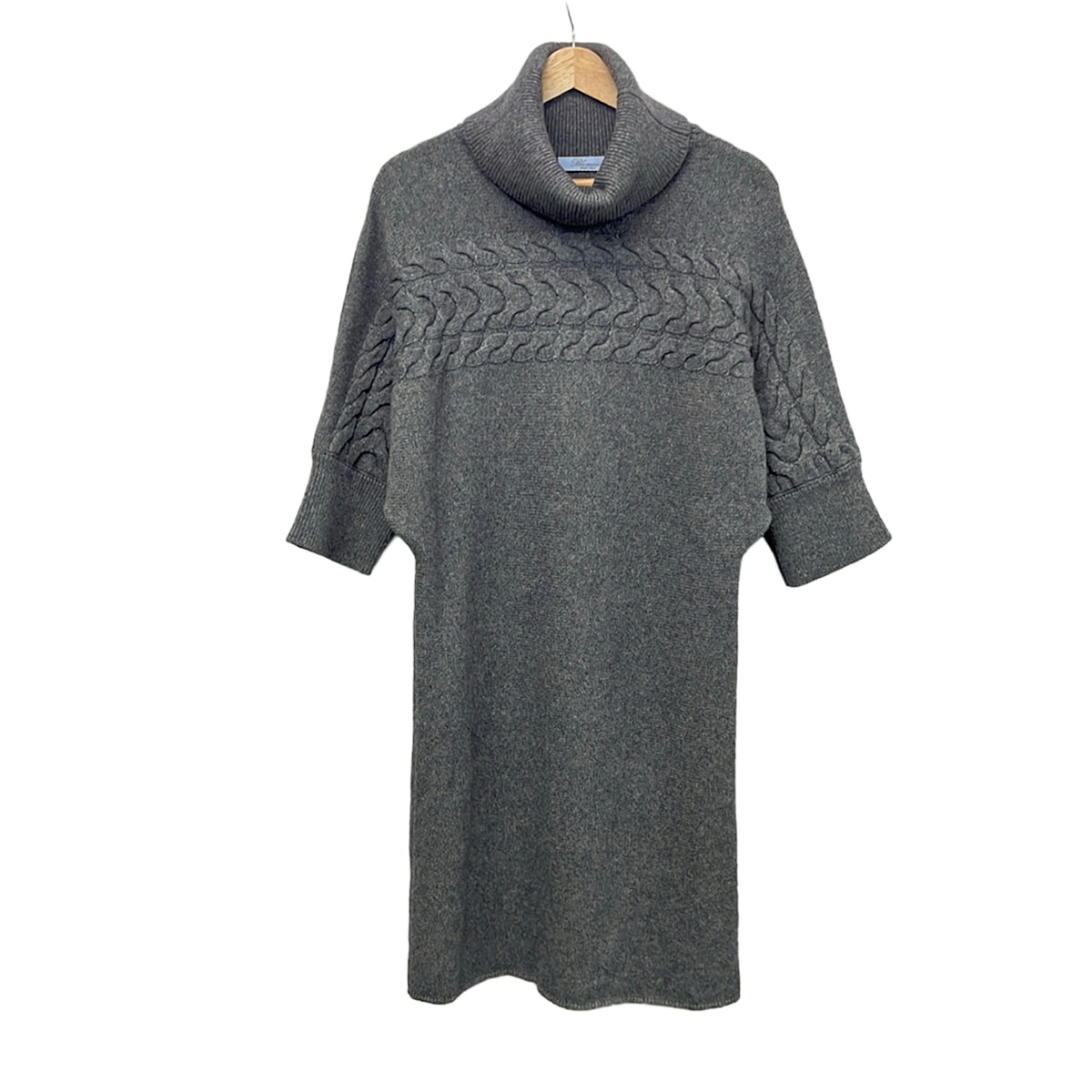 【新着】【中古】BLUMARINE(ブル米国海兵隊員) 衣装 七分袖/ひざ丈/タートルネック/有線テレビ編み物 薄墨色