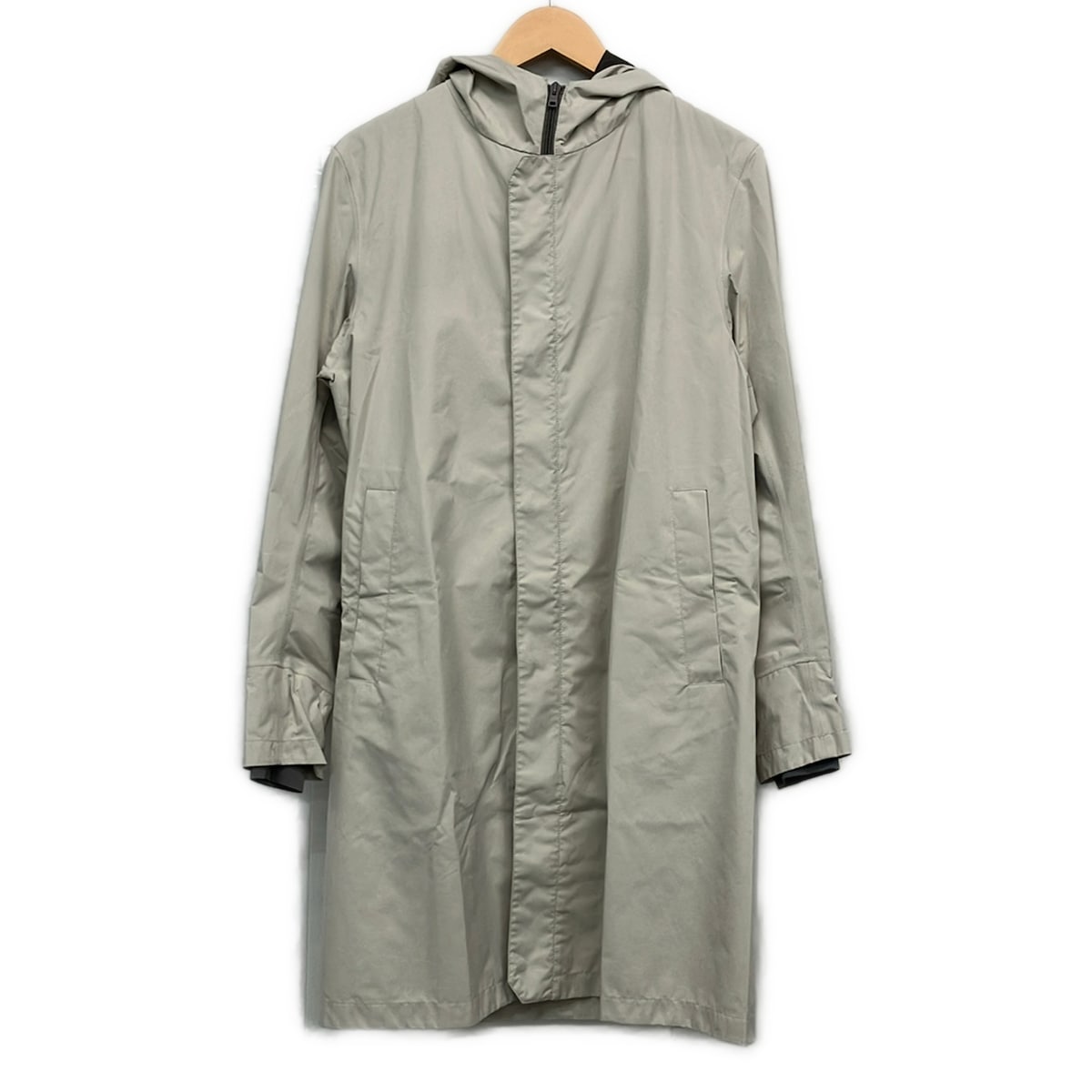 【中古】HERNO(地獄ノ) 厚地の外套 長袖/Laminar/予防医学引っ張ること/春/秋 薄墨色ベージュ