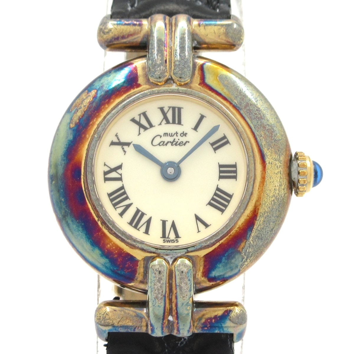 【中古】Cartier(カルティエ) マストコリゼ ヴェルメイユ ウォッチ 925/社外胴締め 象牙色