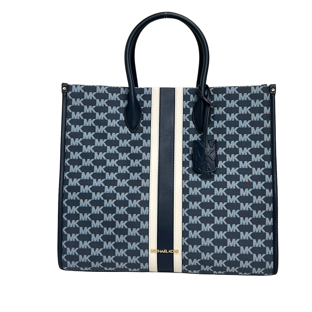 【新着】【中古】MICHAEL KORS(マイケル教科課程) トートバッグ 米国海軍×白×マルチ なめし革