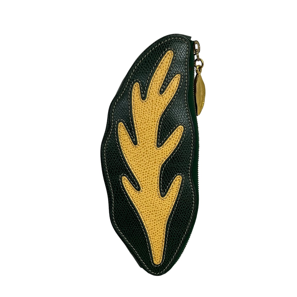 【中古】CELINE(セリーヌ) 小入れもの 小入れもの/岩礁 暗然たる緑であること×ベージュ なめし革
