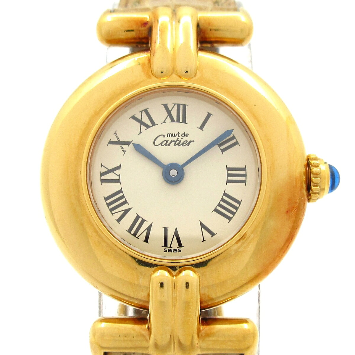 【中古】Cartier(カルティエ) マストコリゼヴェルメイユ ウオッチ 925/革三尺帯 象牙色