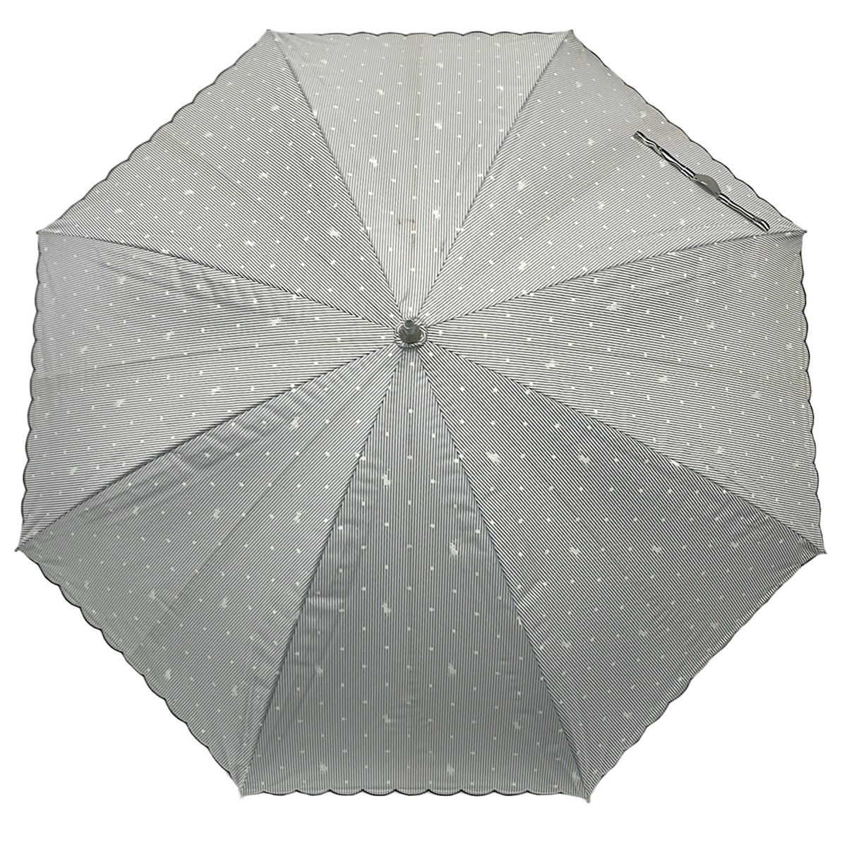 【新着】【中古】POLObyRalphLauren(ポロラルフローレン) 傘 晴雨兼用傘/縞模様/一点柄 白×ともし火薄墨色