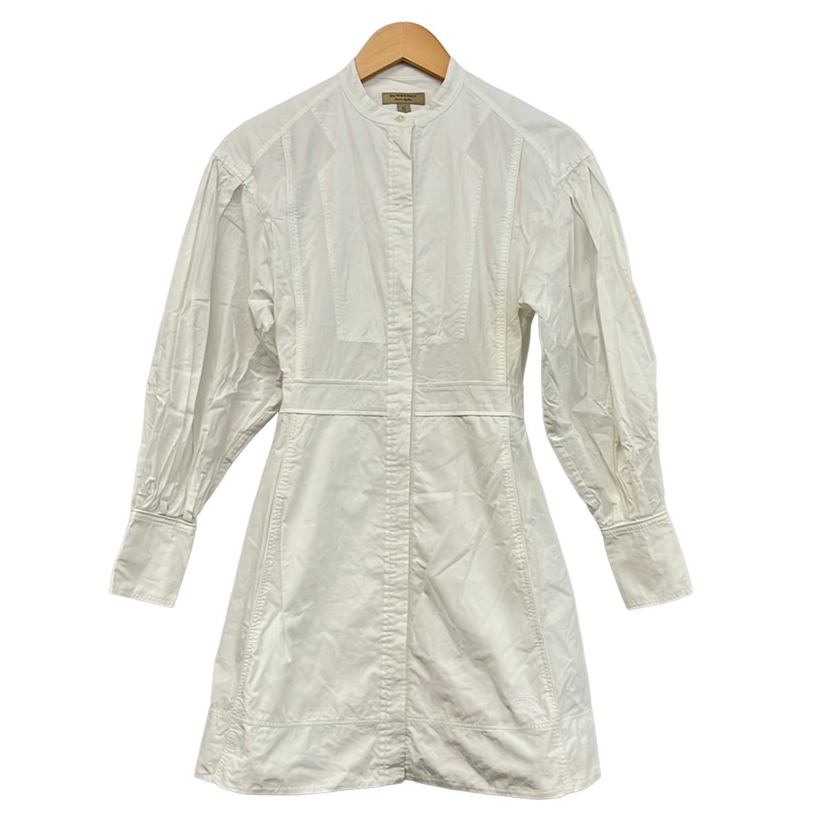【中古】BURBERRY LONDON ENGLAND(バーバリーロンドンイングランド) ダンス楽隊色つや プルオーバー衣裳 衣裳 長袖/ミニ/シャツワンピ 白