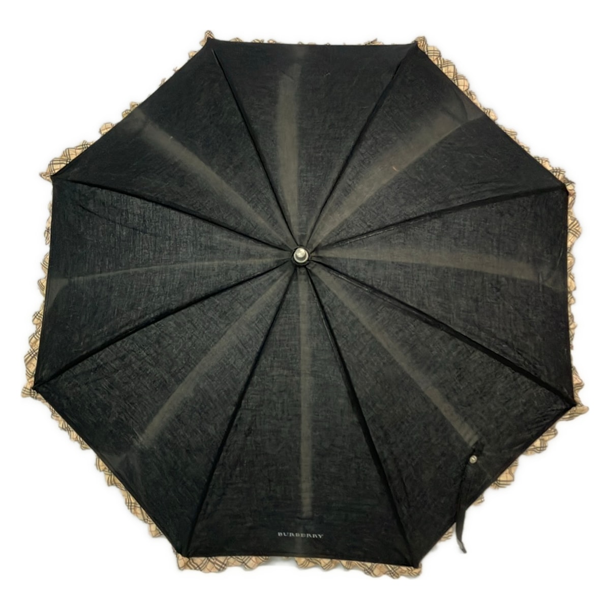 【新着】【中古】BURBERRY/Burberry(バーバリー) 傘 晴雨兼用傘/読み合わせる柄 黒×ベージュ×赤いこと