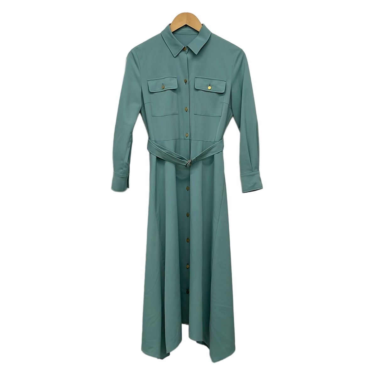 【中古】ANAYI(アナイ) 衣裳 レギュラー色つや/長袖/マキシ丈/シャツワンピ 点火装置青碧