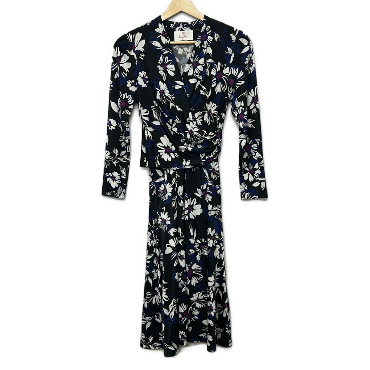 【中古】kayme(ケイミー) 衣装 七分袖/ロング/花柄 黒×白×マルチ
