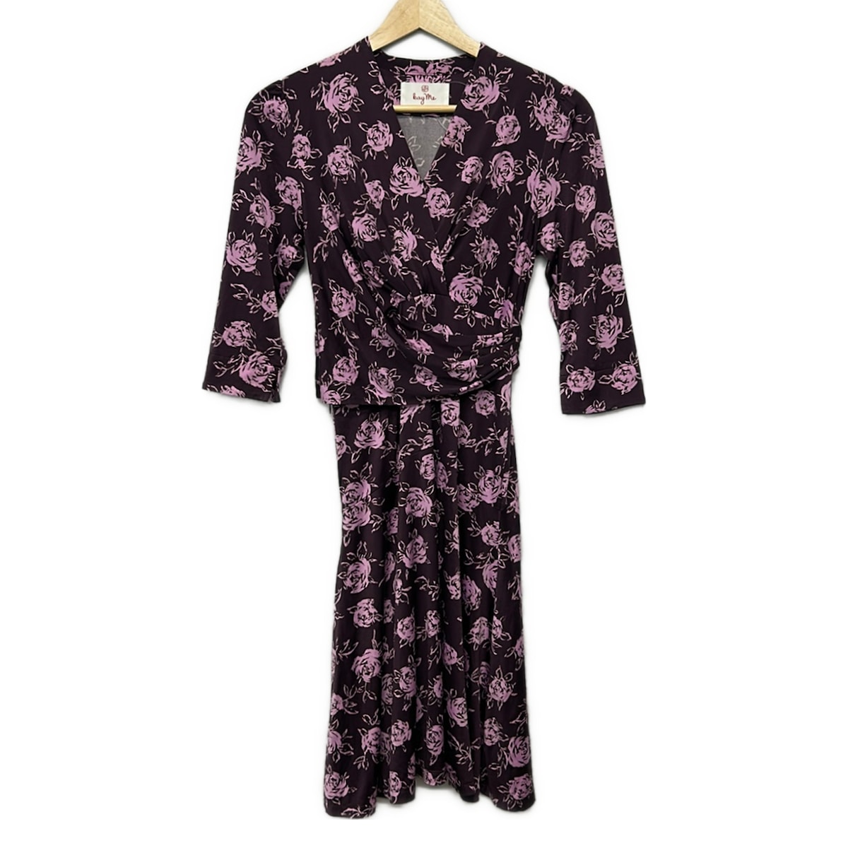 【中古】kayme(ケイミー) 衣装 七分袖/ロング/花柄 パープル×点火装置サクラ色