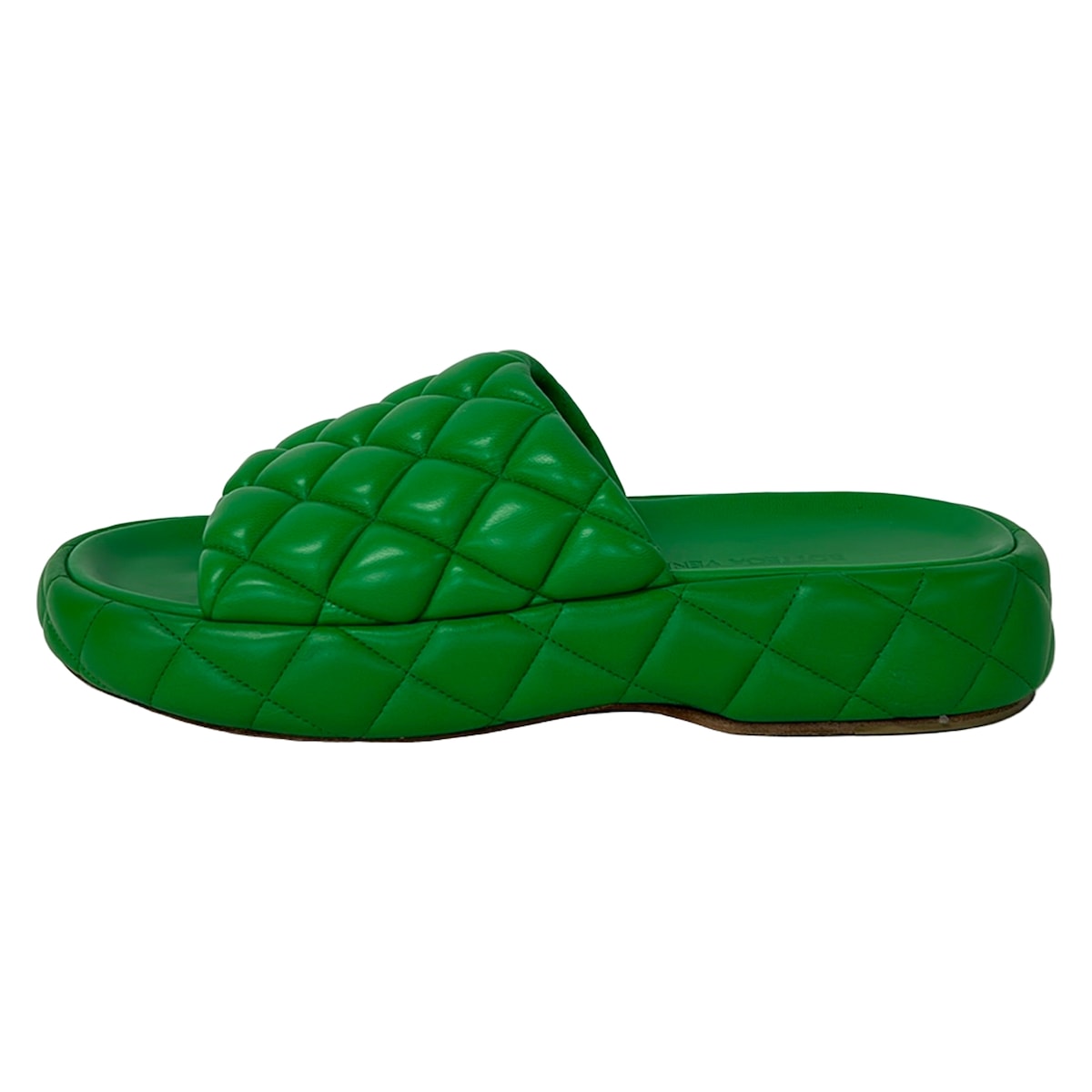 【新着】【中古】BOTTEGA VENETA(ボッテガヴェネタ) サンダル イントレチャート 緑であること なめし革