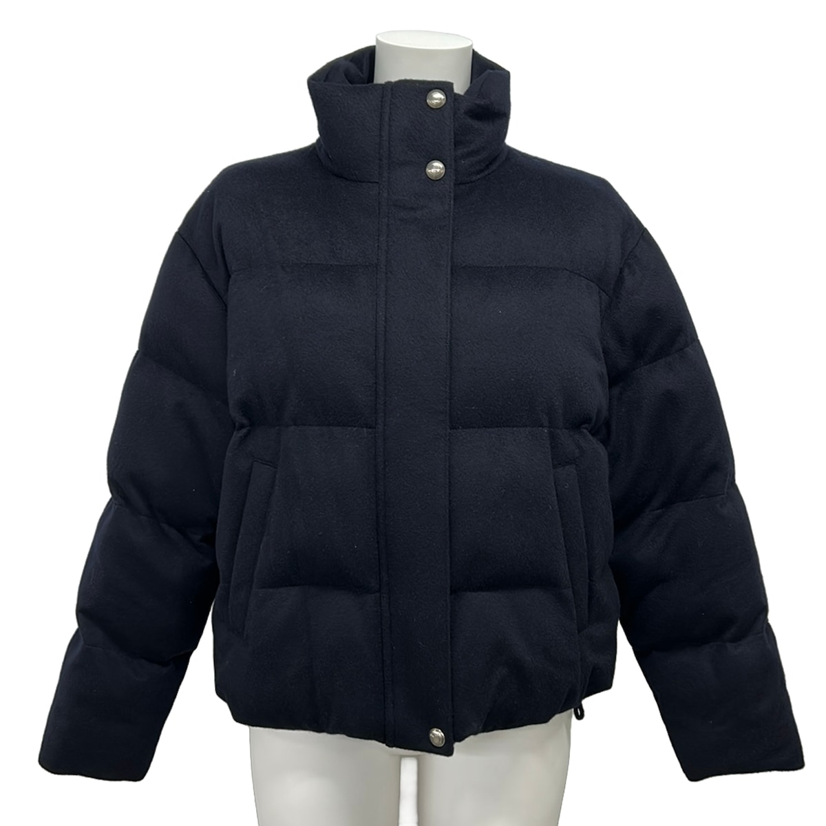 【中古】Loro Piana(ロロピアーナ) Jools Puffer Jacket(ジュールズ パ毛革 上衣) 上衣 長袖/ジップアップ/中綿/秋/冬 ダークネイビー カシミール