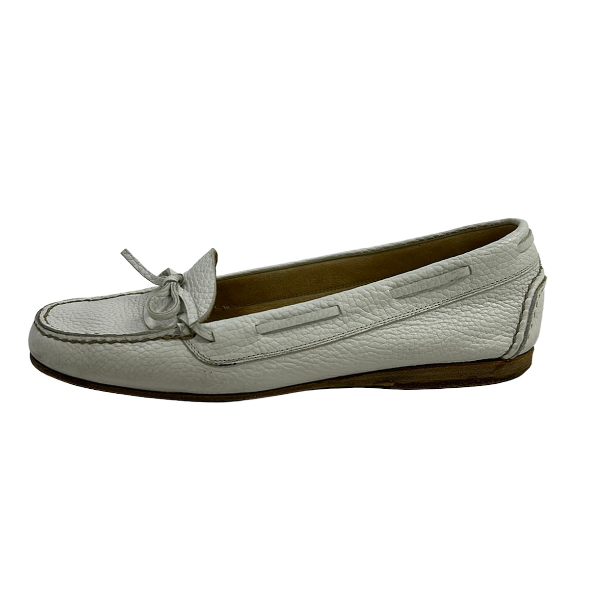 【新着】【中古】HERMES(エルメス) シューズ モカション/シュロの葉 白 なめし革