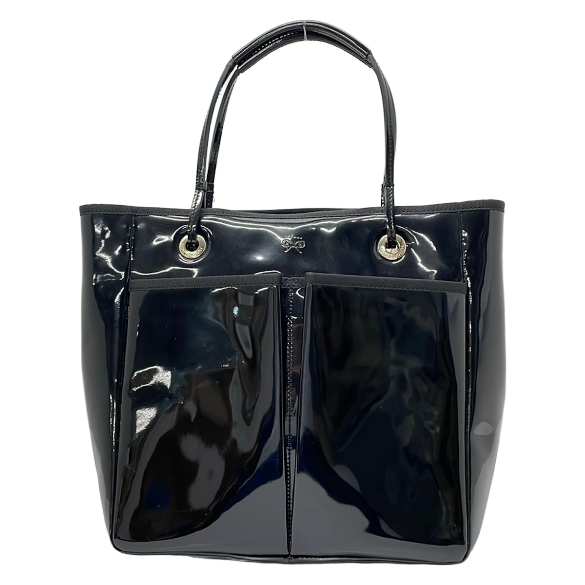 【新着】【中古】Anya Hindmarch(アニヤハインドマーチ) トートバッグ 黒 なめし革