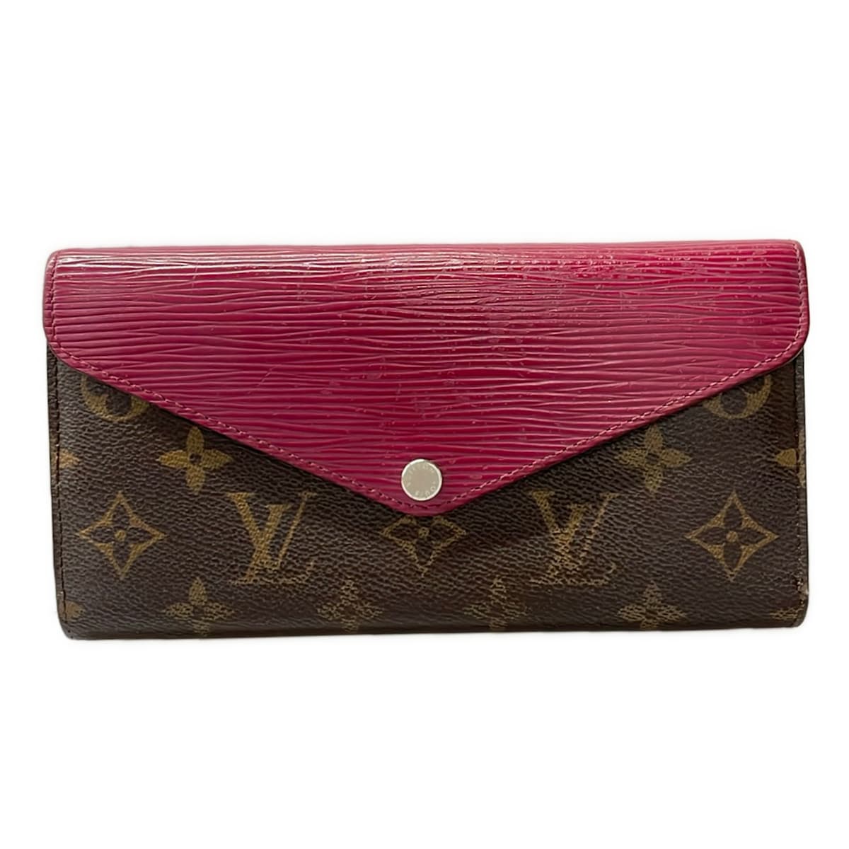 【中古】LOUIS VUITTON(ルイヴィトン) ポルトフォイユマリールーロン 長紙入れ フューシャ なめし革
