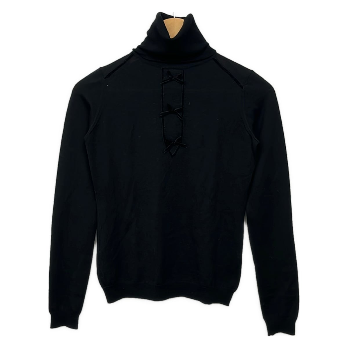 【新着】【中古】RED VALENTINO(レッドバレンチノ) 長袖プルオーバー タートルネック/シュロの葉 黒