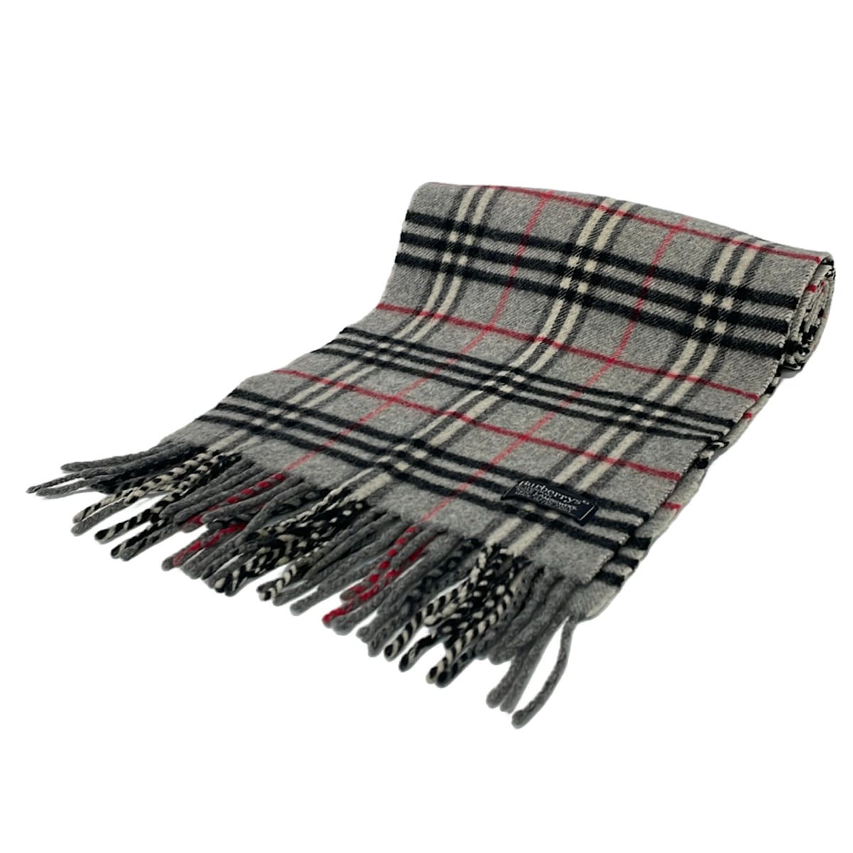 【新着】【中古】Burberry\u0027s(バーバリーズ) 消音装置 読み合わせる柄 薄墨色×黒×マルチ 羊毛