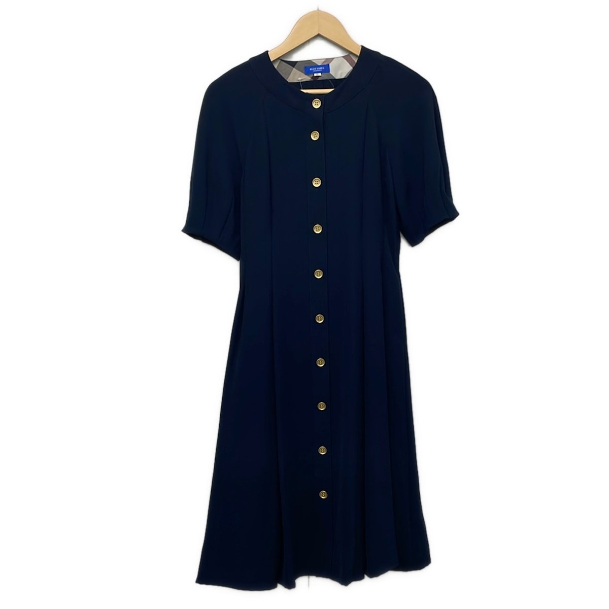 【新着】【中古】BLUE LABEL CRESTBRIDGE(ブルーレーベルクレストブリッジ) 衣装 労働者の一団のど首/半袖/ロング/シャツワンピ 米国海軍