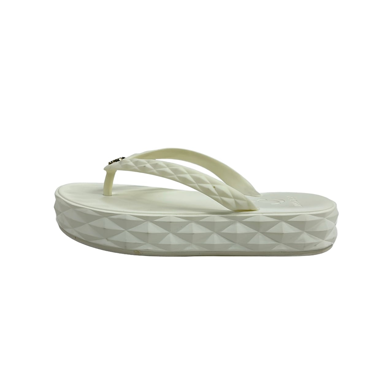 【新着】【中古】JIMMY CHOO(ジミーチュウ) 砂浜サンダル 金剛石 フリップ フロップ 白