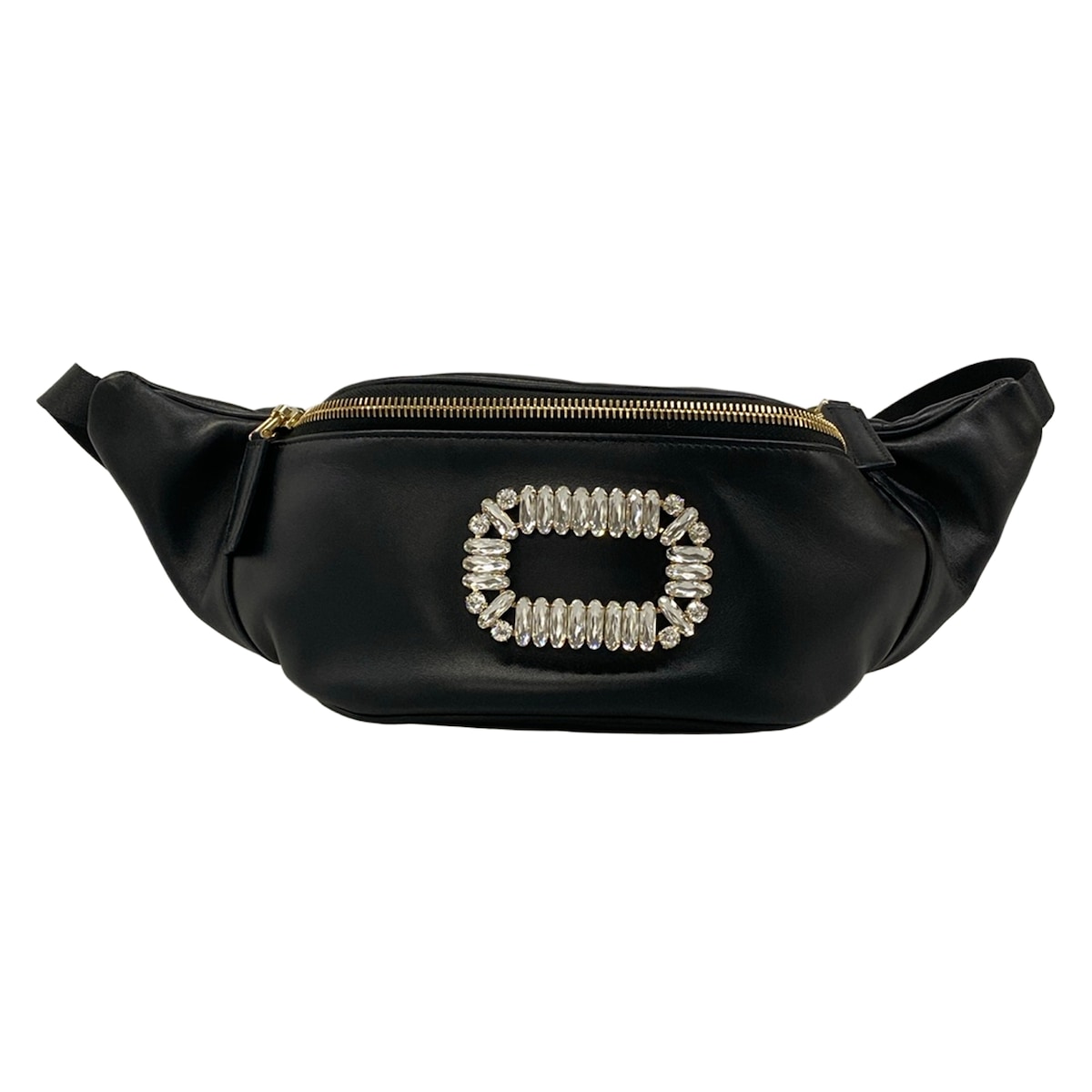 【新着】【中古】RogerVivier(ロジェヴィヴィエ) 壱ショルダーバッグ ビジュー 黒 なめし革