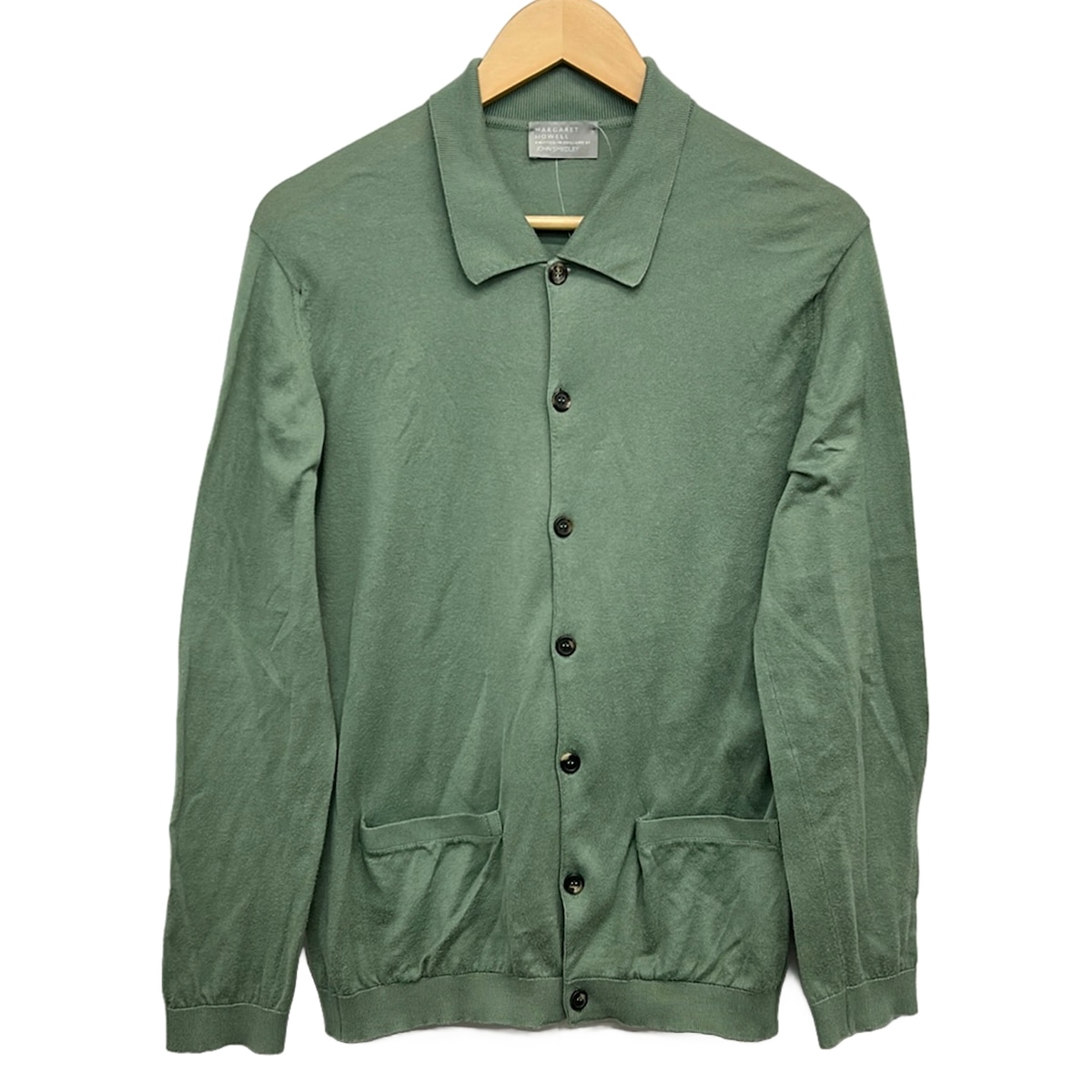 【中古】MargaretHowell(マーガレットハウエル) ジレー JOHN SMEDLEY共同研究 ライトグリーン