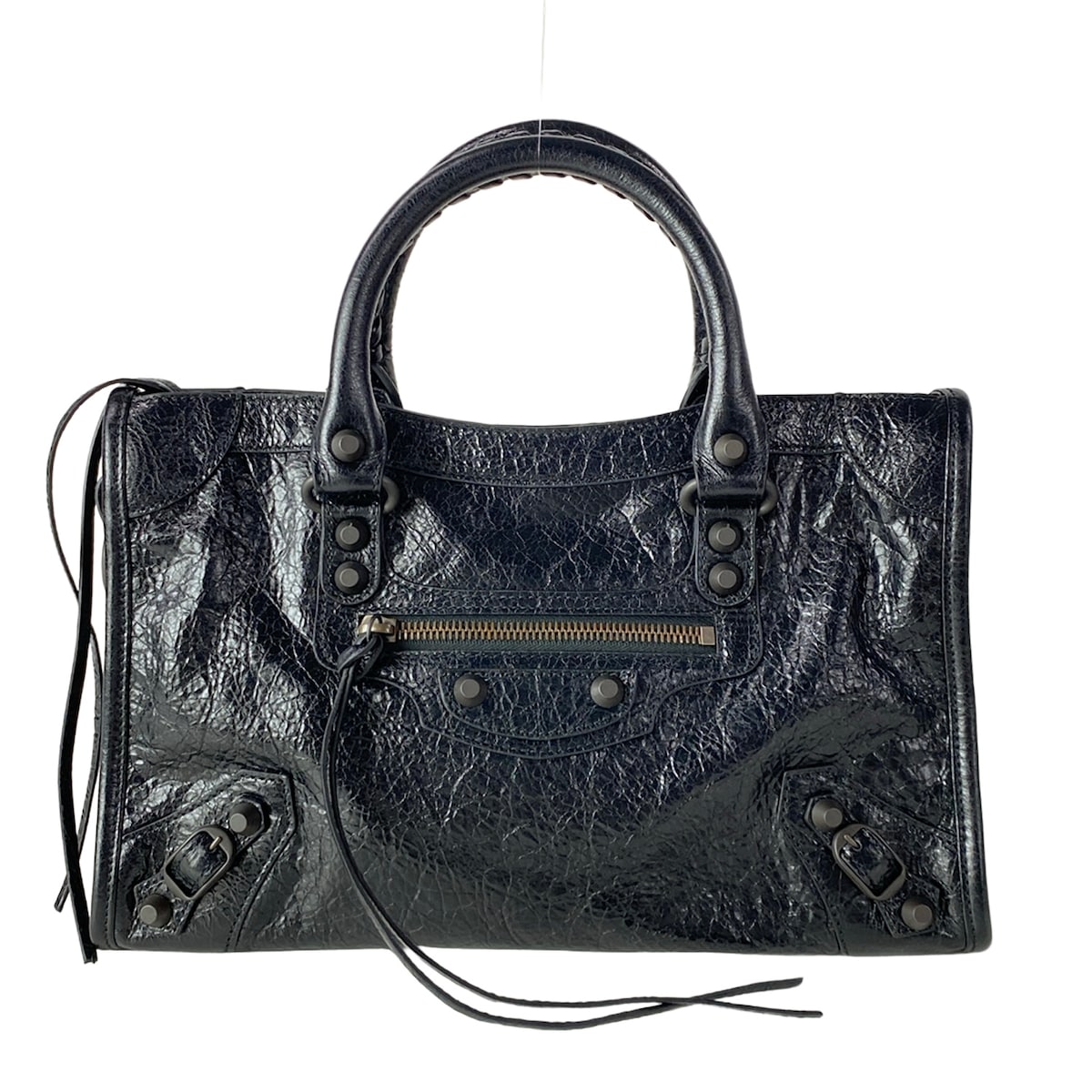 【新着】【中古】BALENCIAGA(バレンシアガ) ル シティ スモール ハンドバック ヴィンテージ工業 黒 なめし革