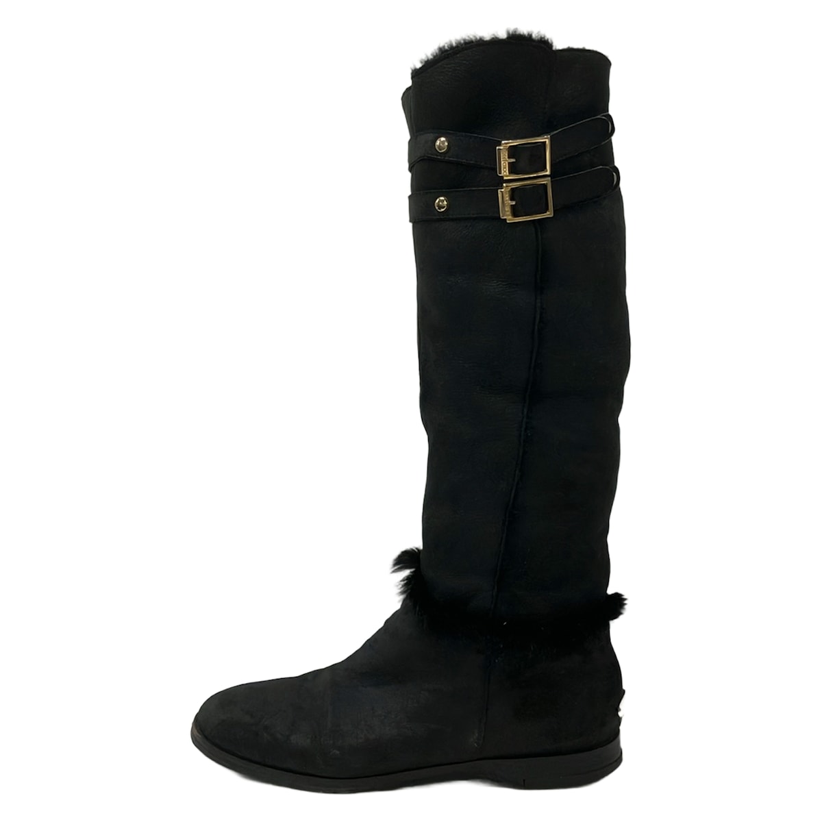 【新着】【中古】JIMMY CHOO(ジミーチュウ) ロングブーツ 黒 羊肉