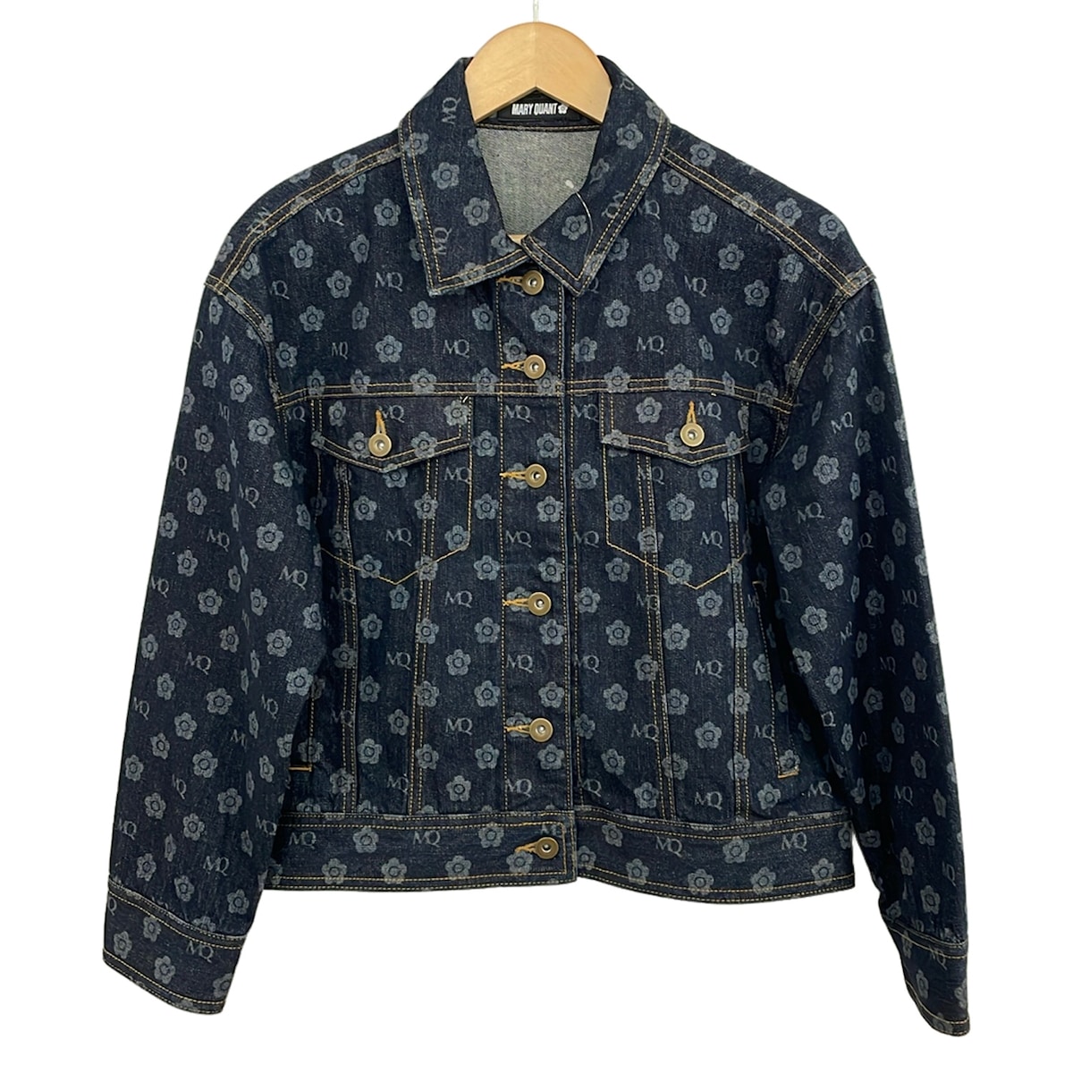 【中古】MARY QUANT(マリークワント) Gジャン 長袖/花柄/春/秋 米国海軍×青碧薄墨色