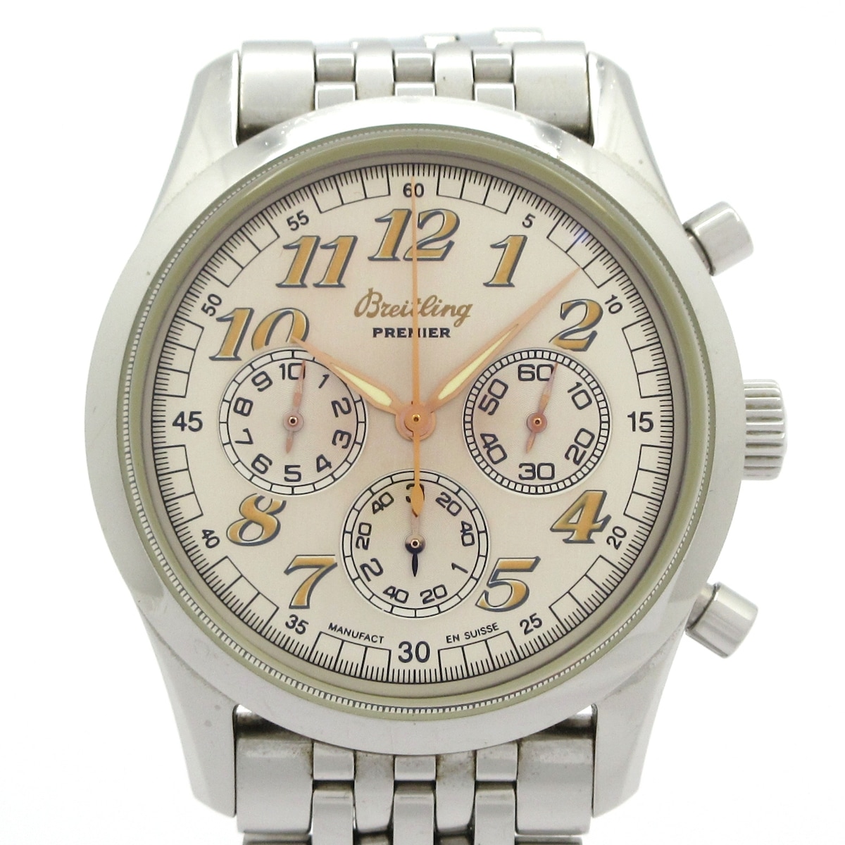 【新着】【中古】BREITLING(ブライトリング) ナビタイマー プレミエ ウォッチ SS/クロノグラフ しろがね色