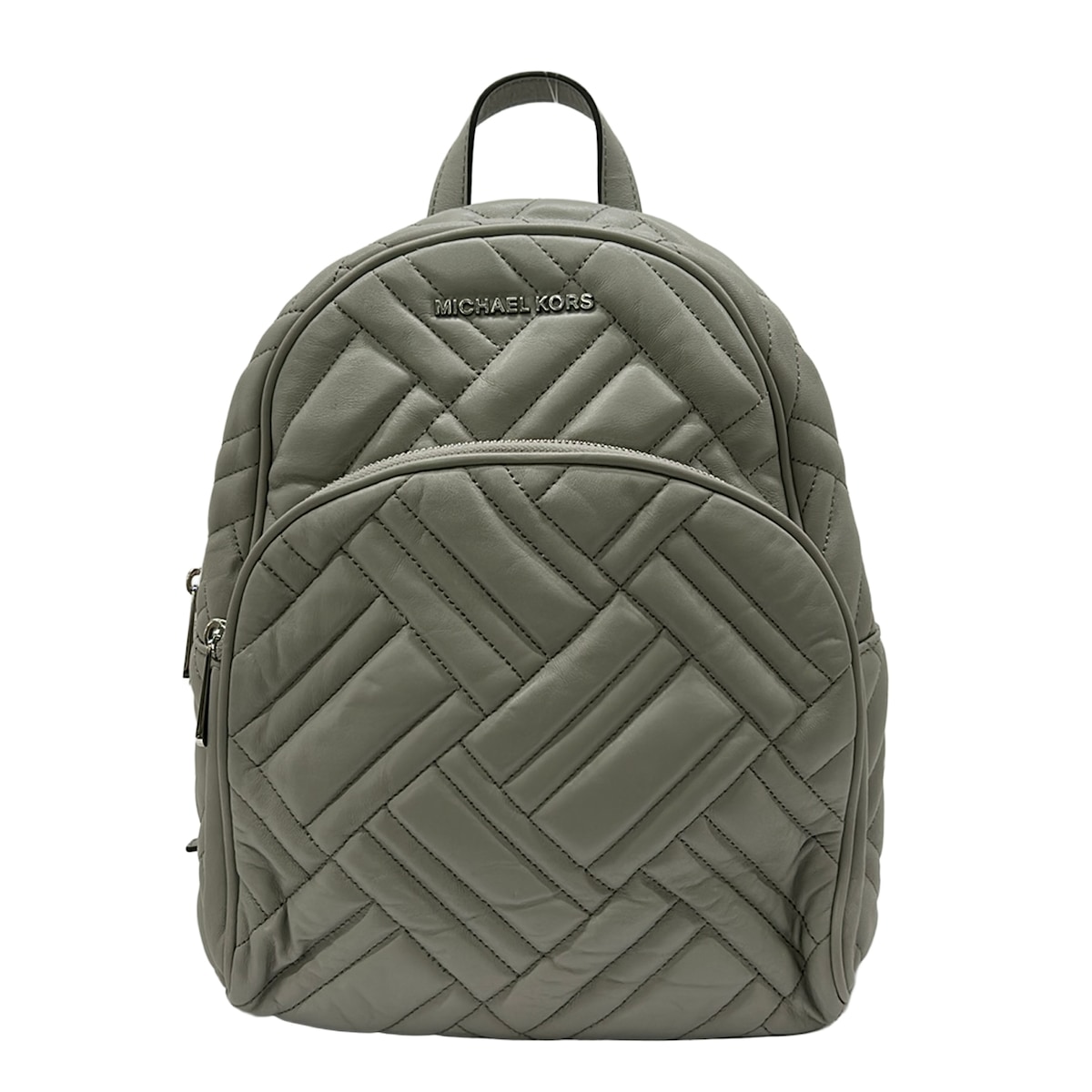 【新着】【中古】MICHAEL KORS(マイケル教科課程) アビー キルティング なめし革 並み並み うしろ側容器に並べる 背嚢 薄墨色 なめし革