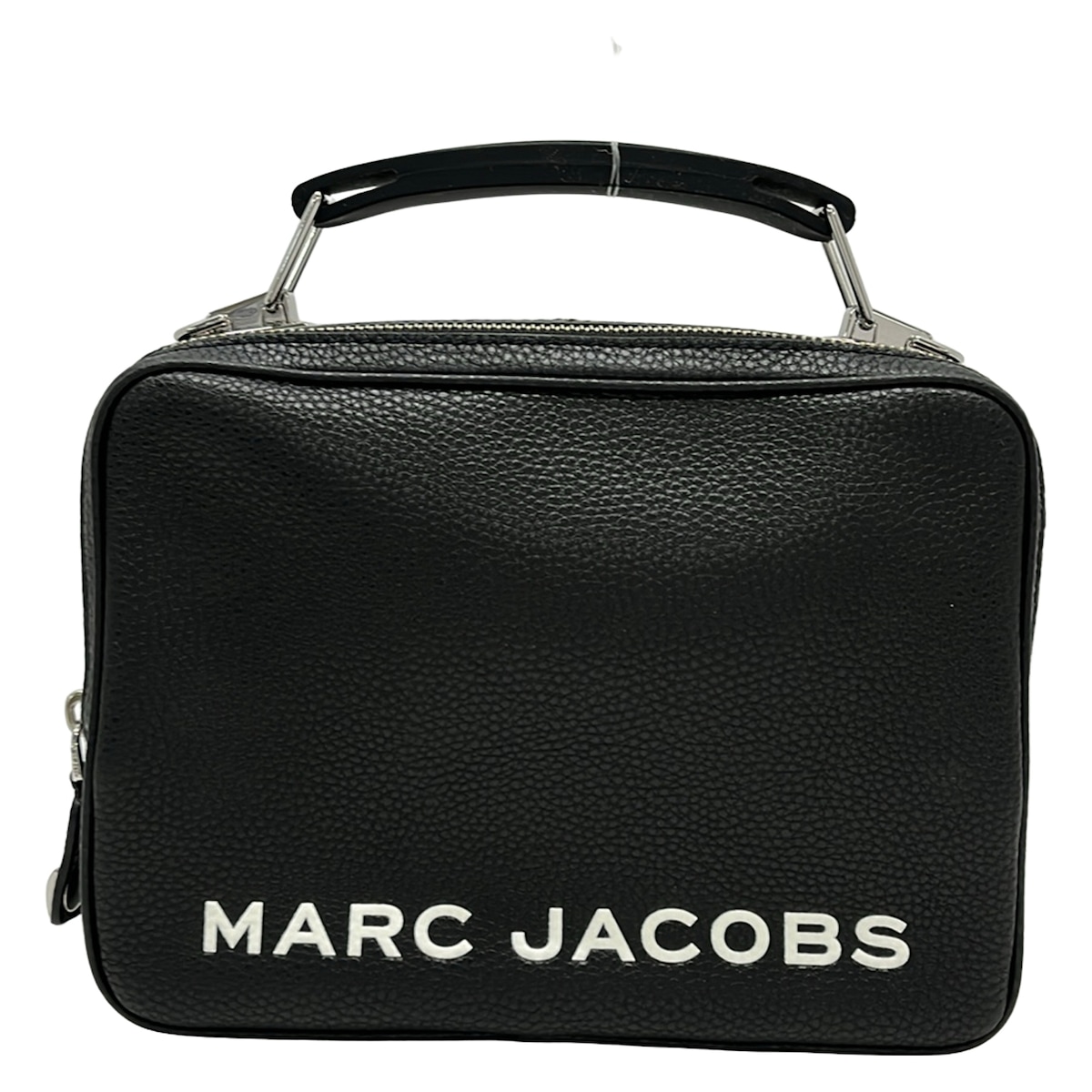 【新着】【中古】MARC JACOBS(マークジェイコブス) 塗板 ボックス席御徒面子 ハンドバック 黒×白 なめし革