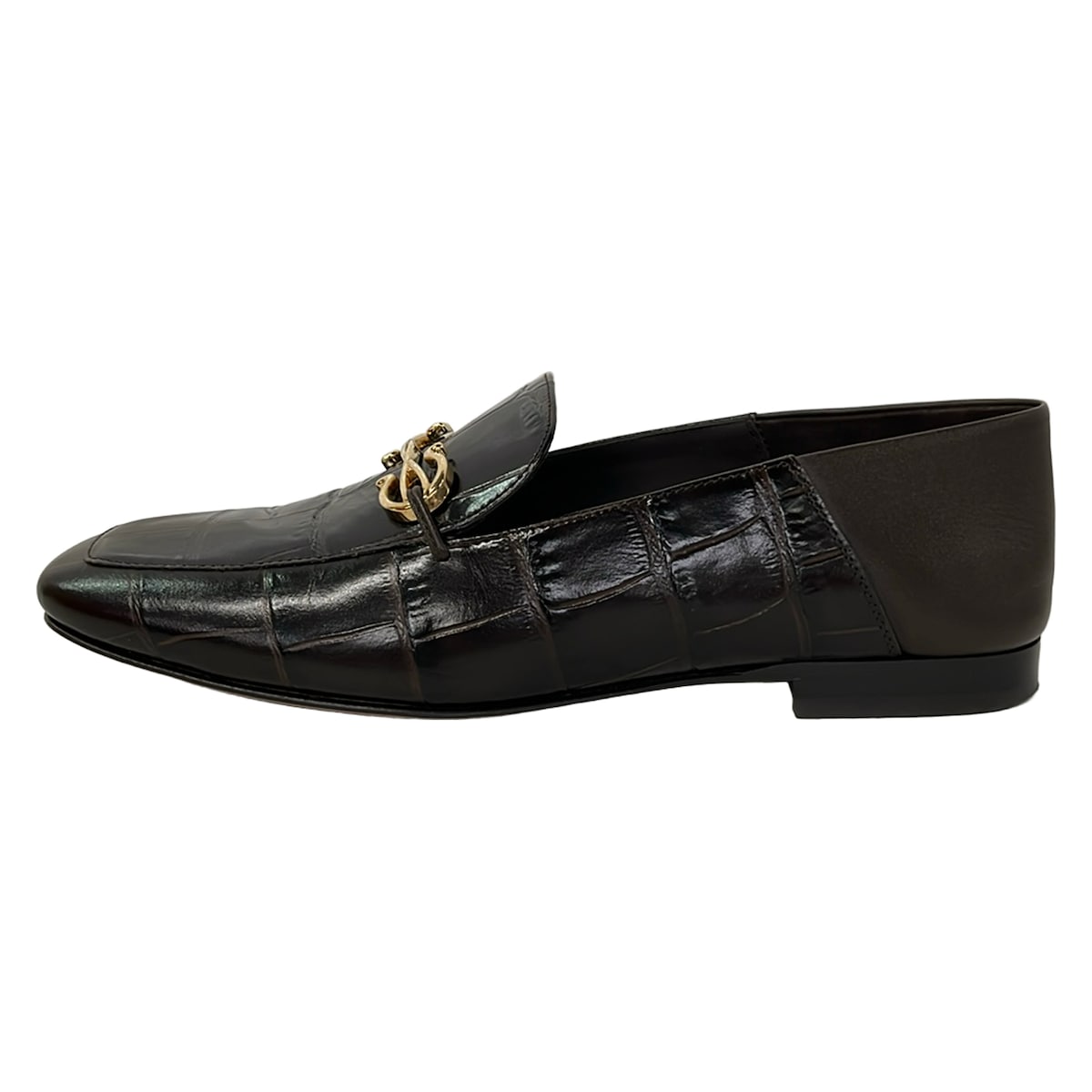 【新着】【中古】FERRAGAMO/SalvatoreFerragamo(サルバトーレフェラガモ) 置き目毛皮 型押し産業 靉靆たる赤銅色 なめし革