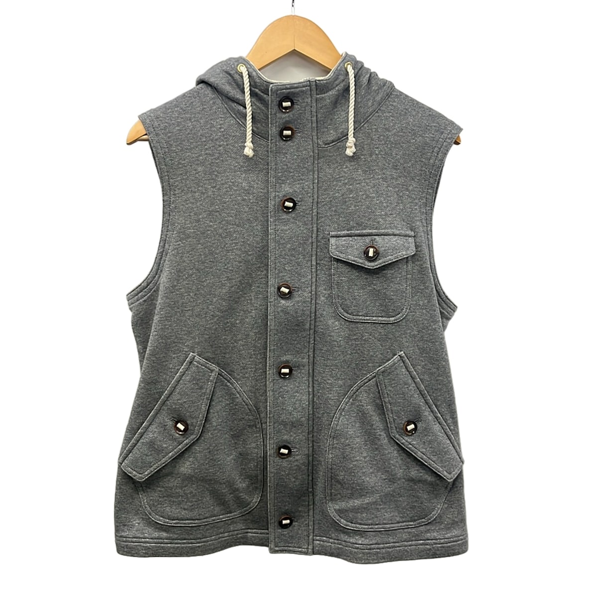 【新着】【中古】Burberry Black Label(バーバリーブラックレーベル) パーカー ノースリーブ/ジップアップ 薄墨色
