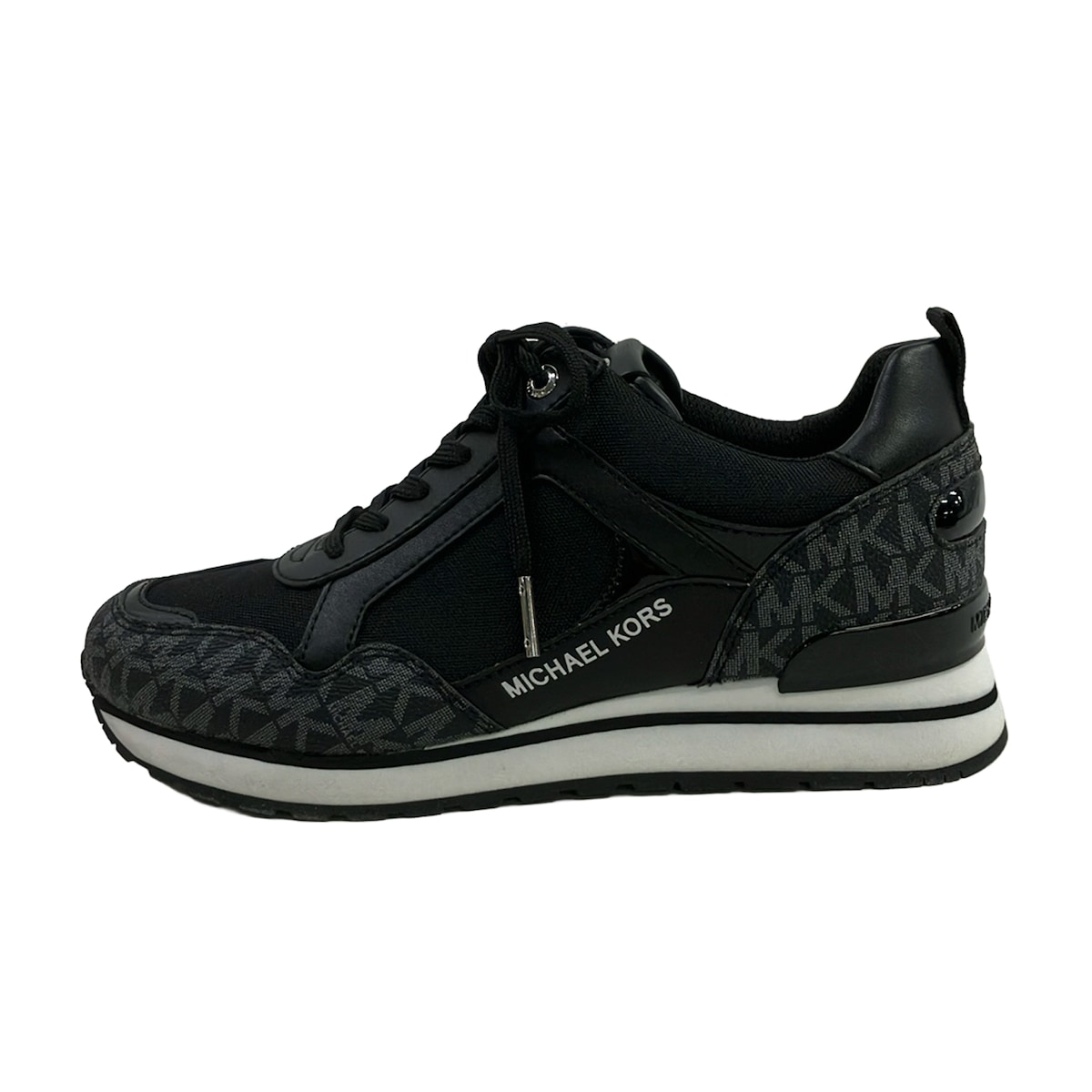 【新着】【中古】MICHAEL KORS(マイケル教科課程) スニーカー 黒×薄墨色