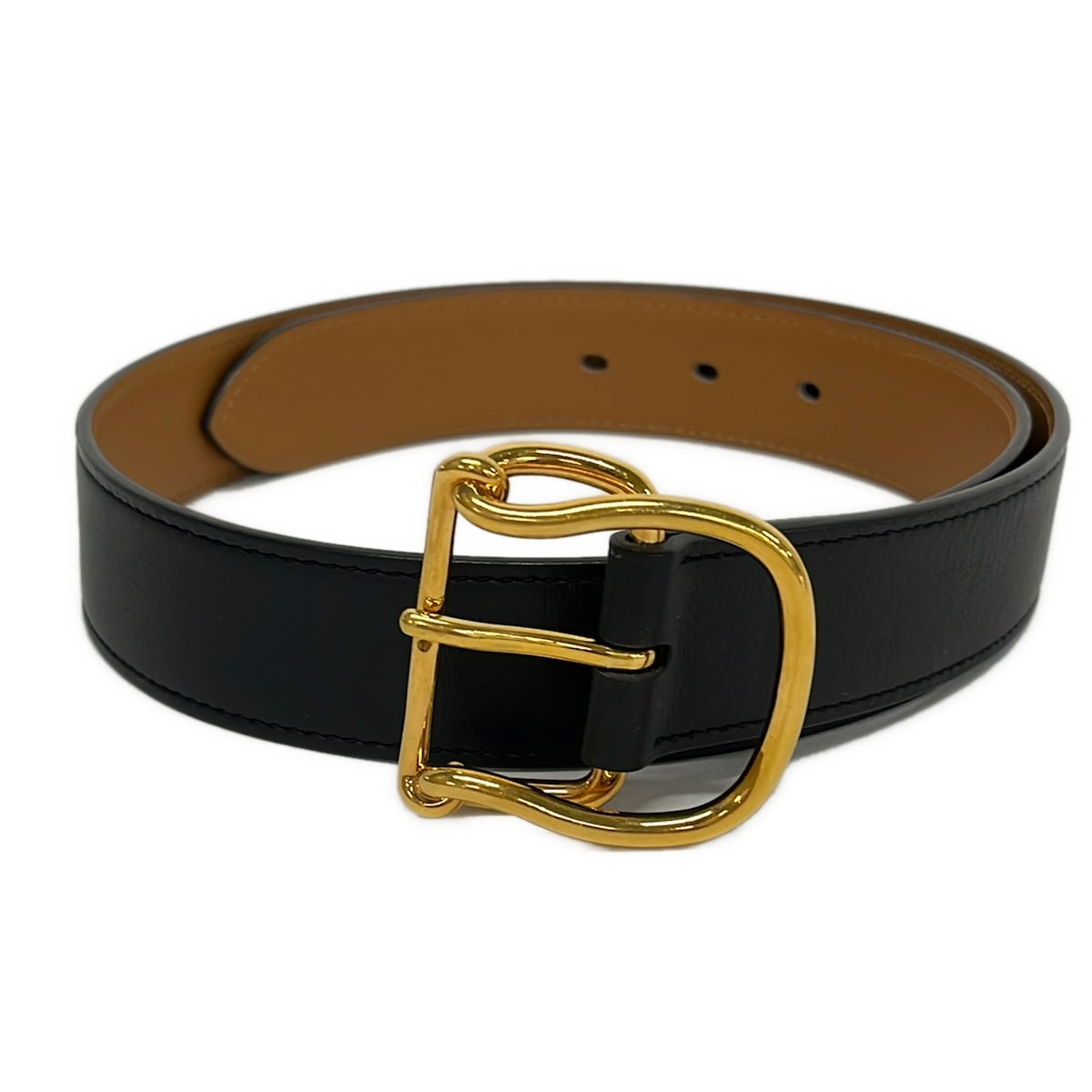 【中古】HERMES(エルメス) サルト 胴締め 黒×ゴールド