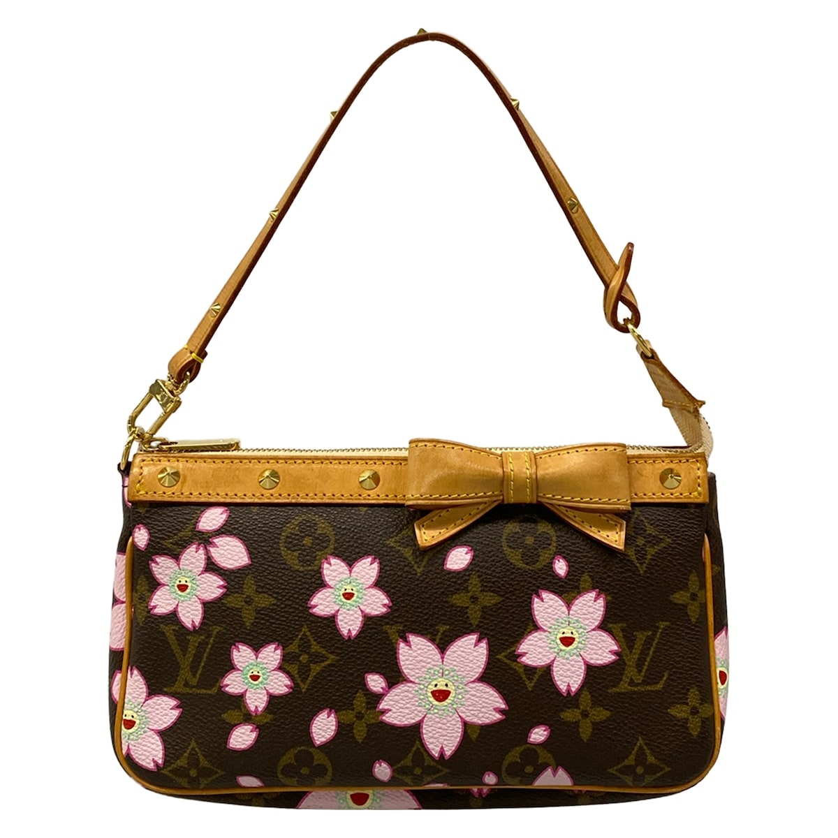 【中古】LOUIS VUITTON(ルイヴィトン) ポシェットアクセソワール ハンドバック マロン なめし革