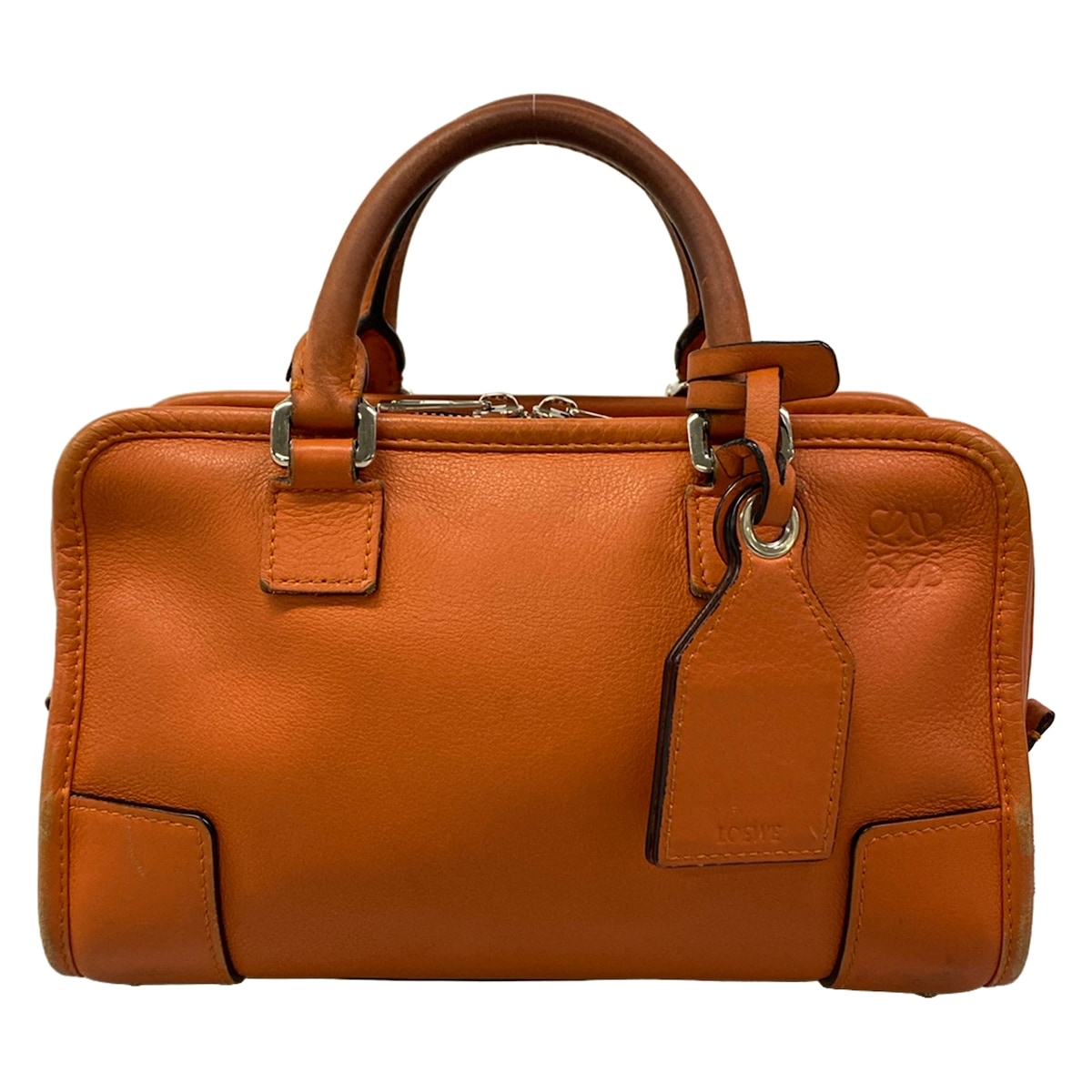 【新着】【中古】LOEWE(ロエベ) アマソナ23 ハンドバック オレンジ色 なめし革